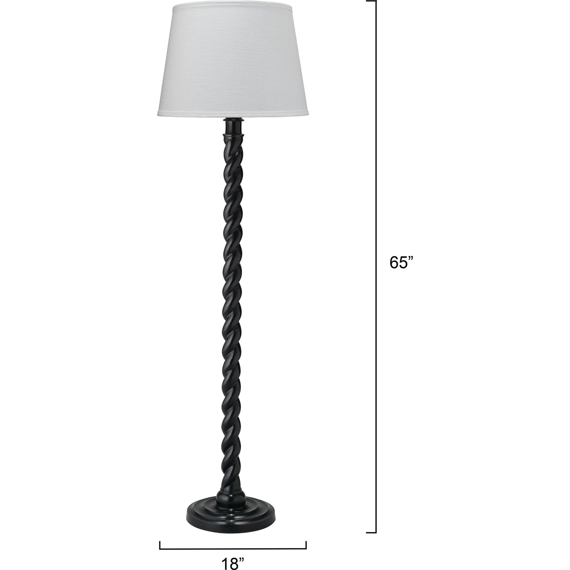 Barley Twist 1-Light Floor Lamp Black by Jamie Young