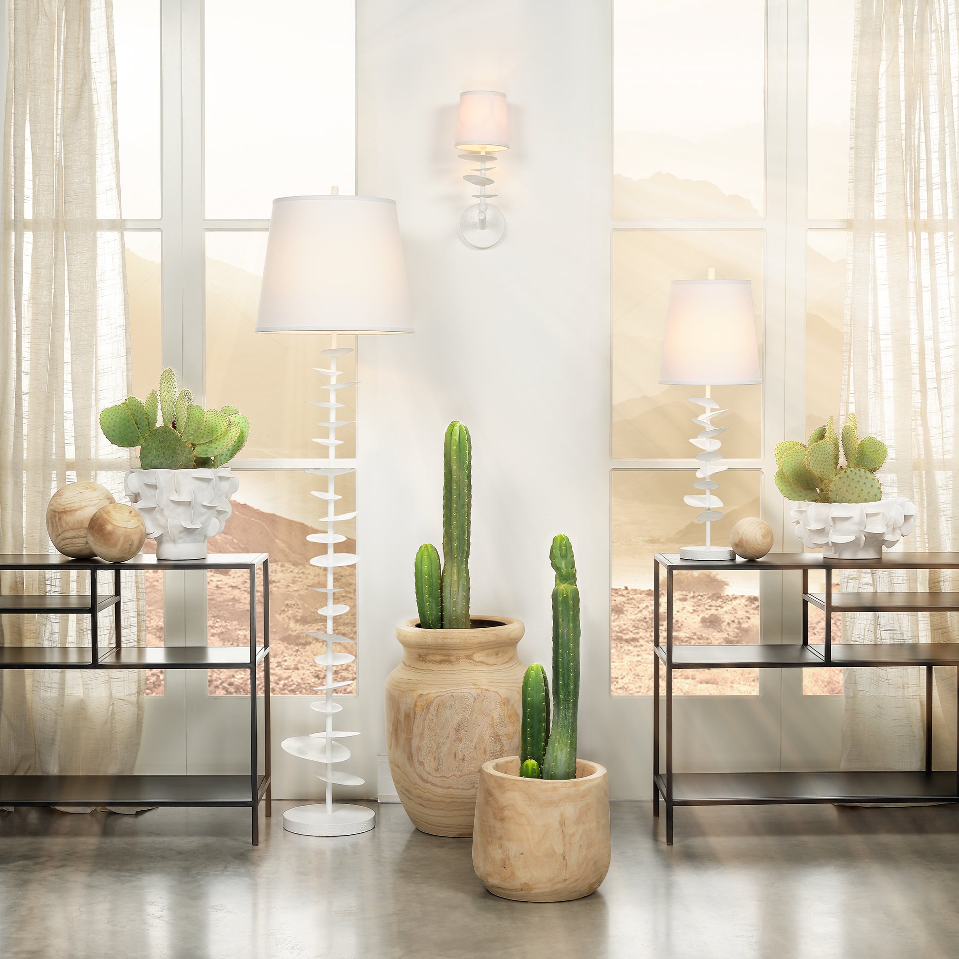 Petals Steel and Gesso Floor Lamp by Jamie Young