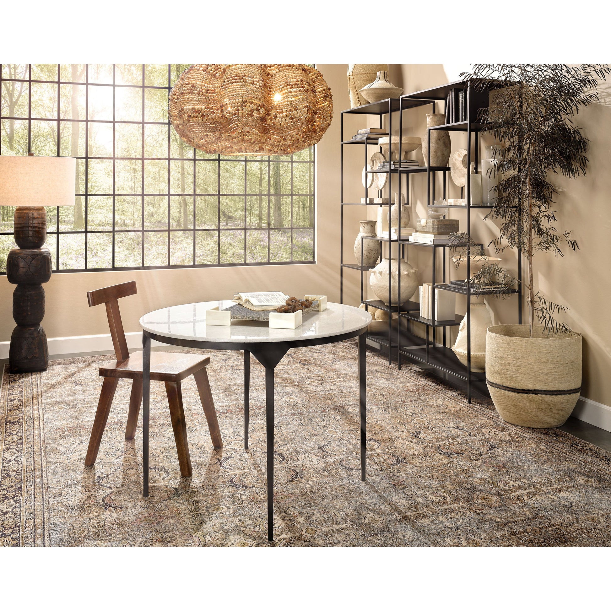 Dante Marble and Metal Dining Table by Jamie Young