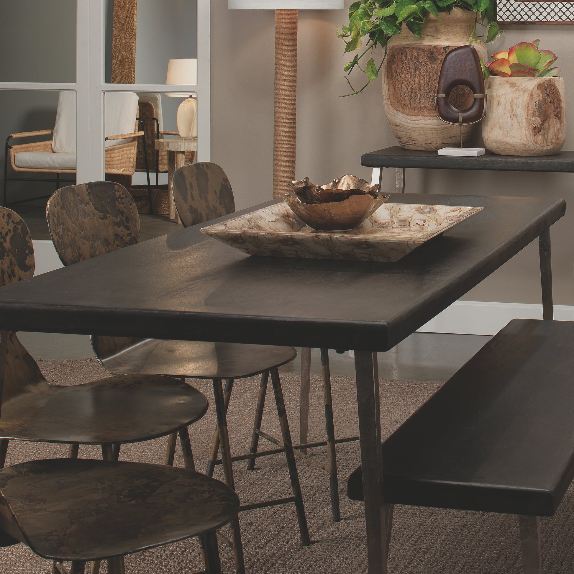Farmhouse Wood Dining Table, Black by Jamie Young