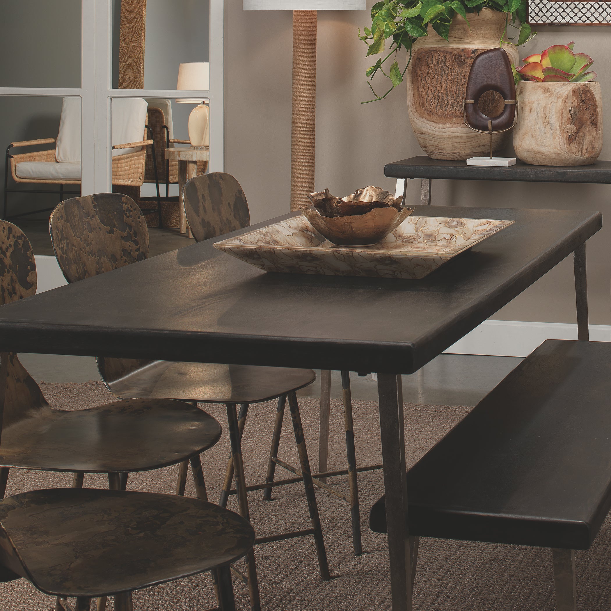 Farmhouse Wood Dining Table, Black by Jamie Young