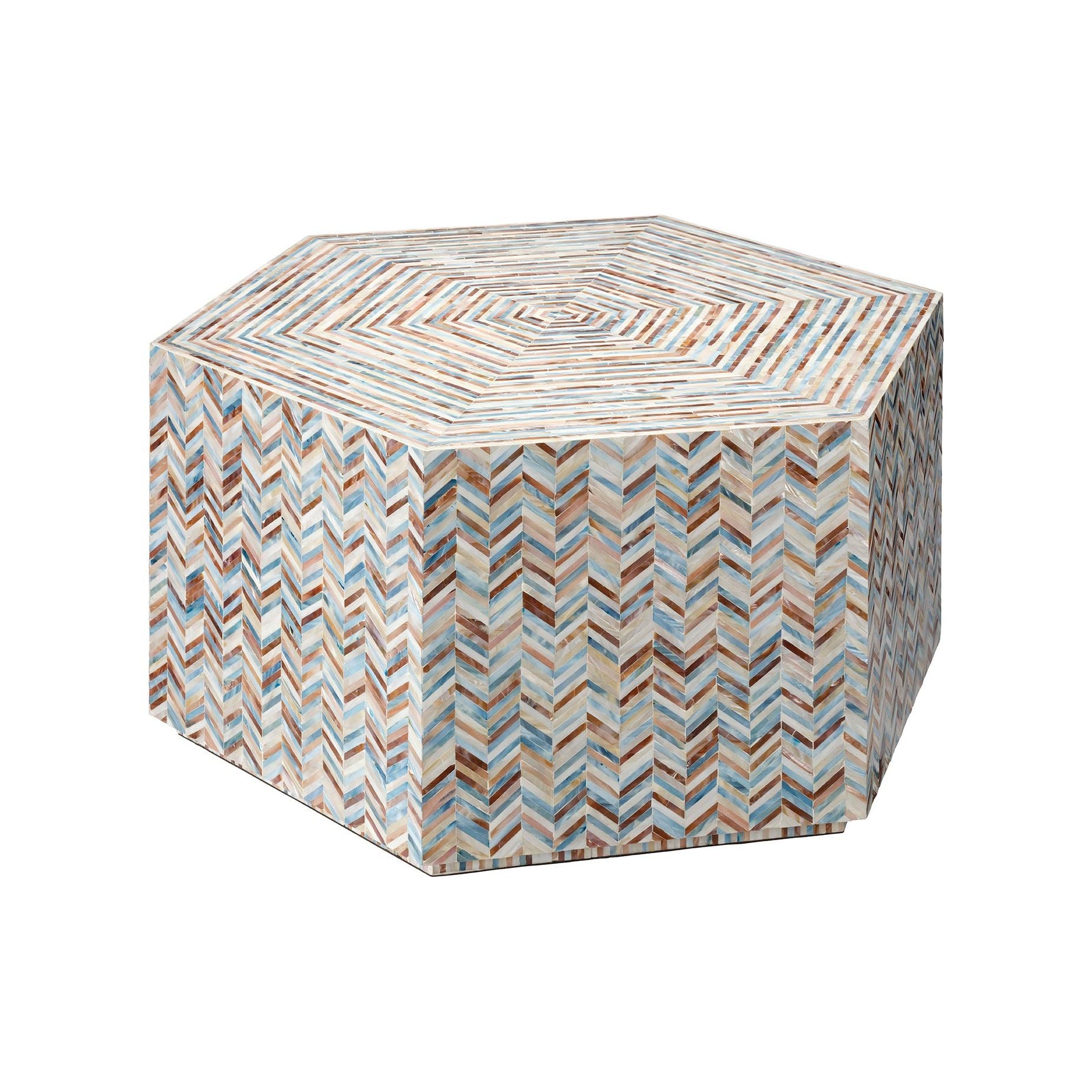Hepburn Mother of Pearl Hexagon Coffee Table by Jamie Young