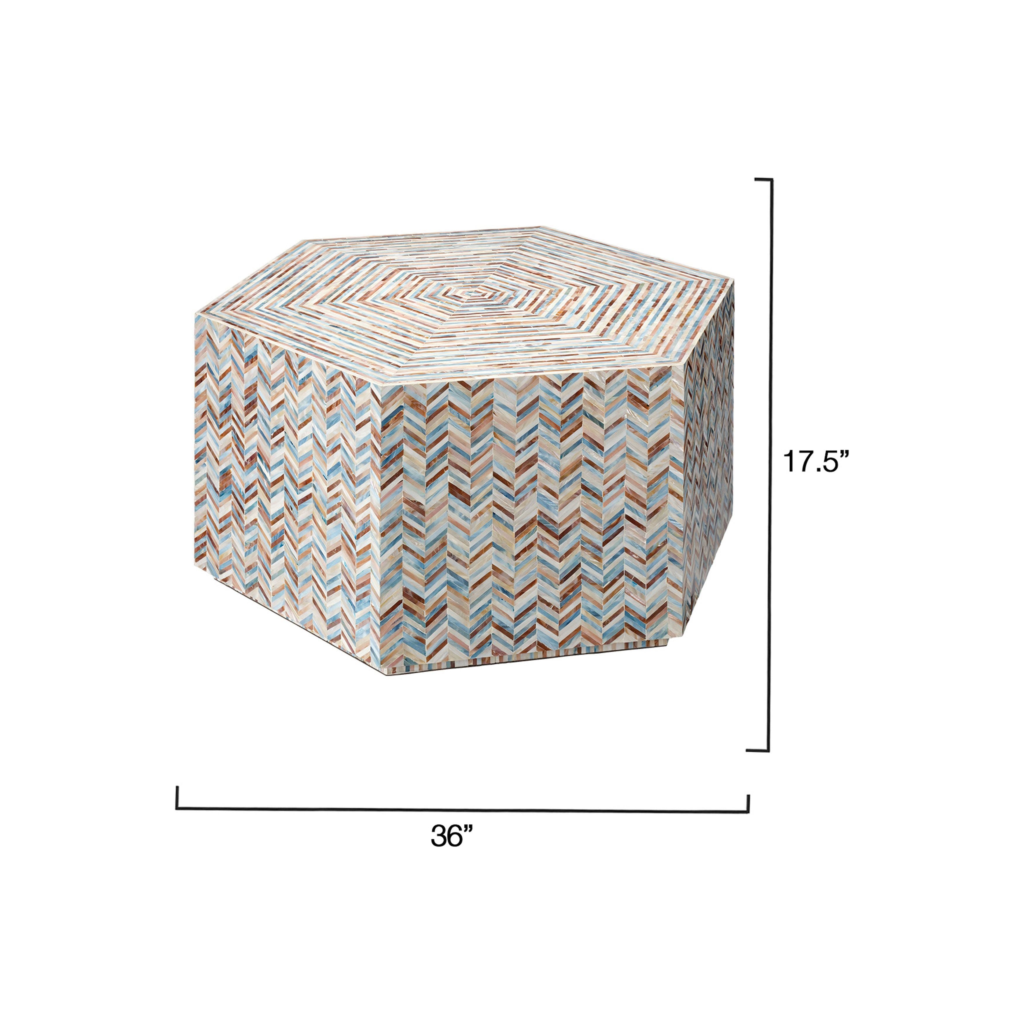 Hepburn Mother of Pearl Hexagon Coffee Table by Jamie Young