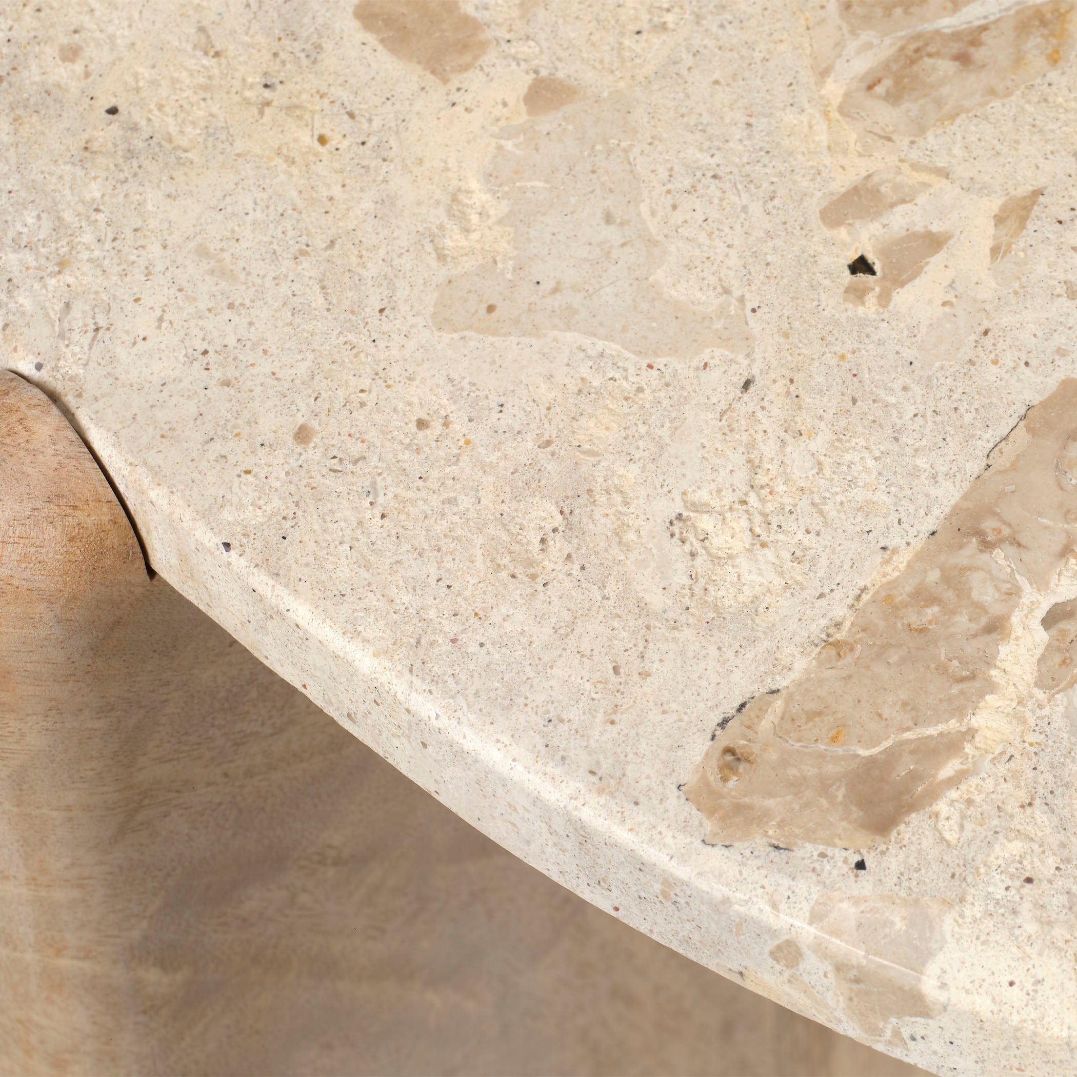 Quarry Wood and Tendua Stone Coffee Table by Jamie Young