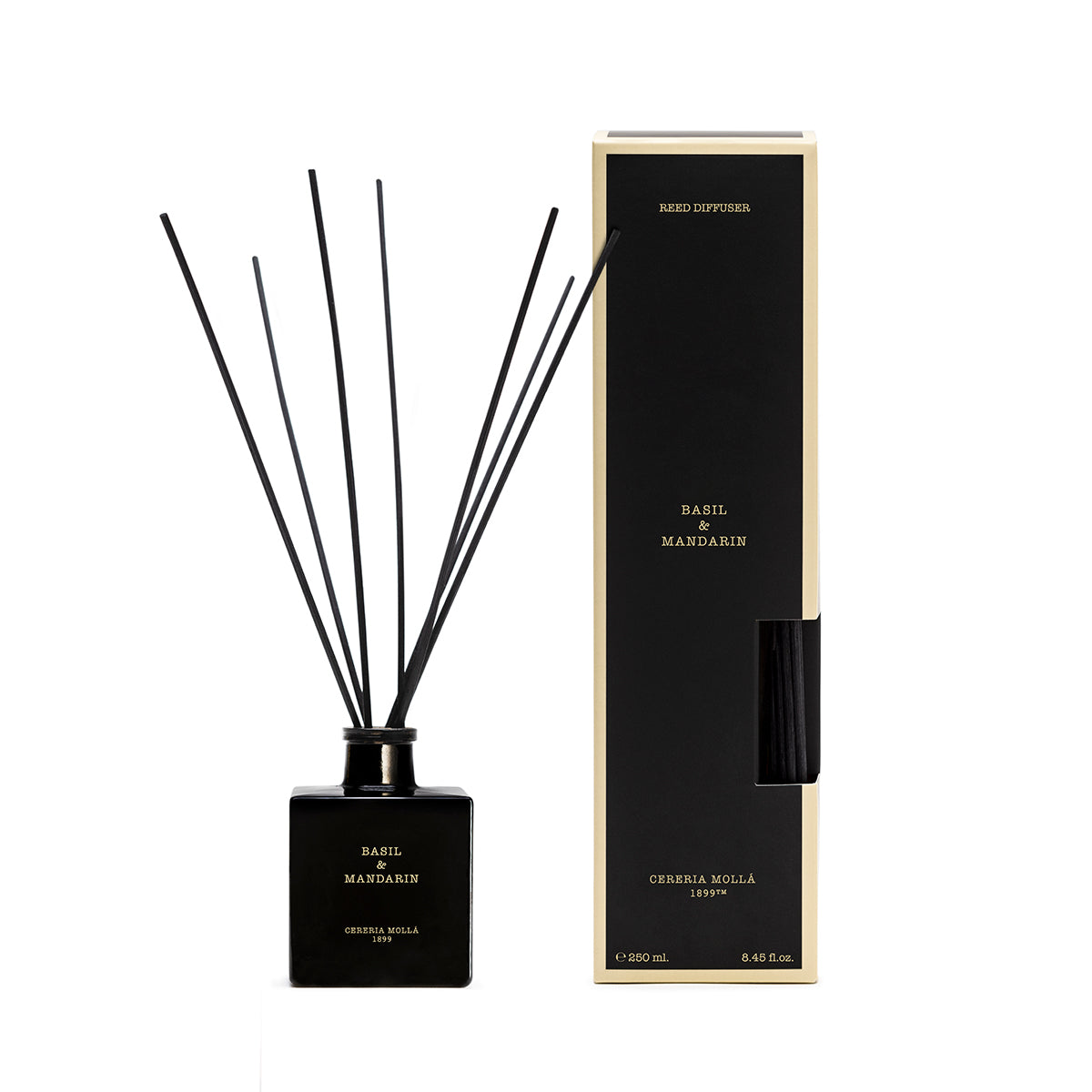 Basil & Mandarin Black Reed Diffuser 8.4 fl oz by Cereria Molla