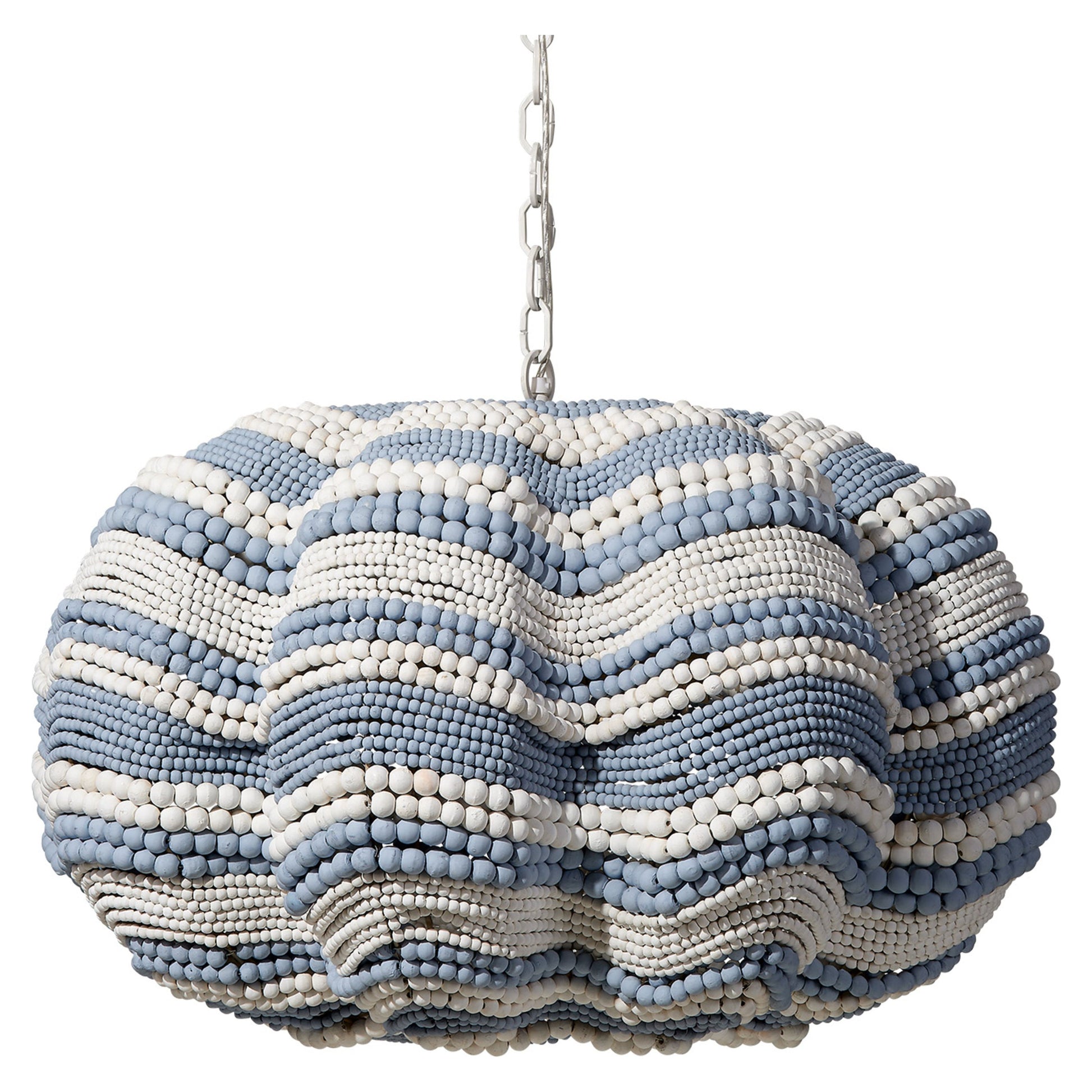 Clamshell Wood Beaded 4-Light Chandelier by Jamie Young