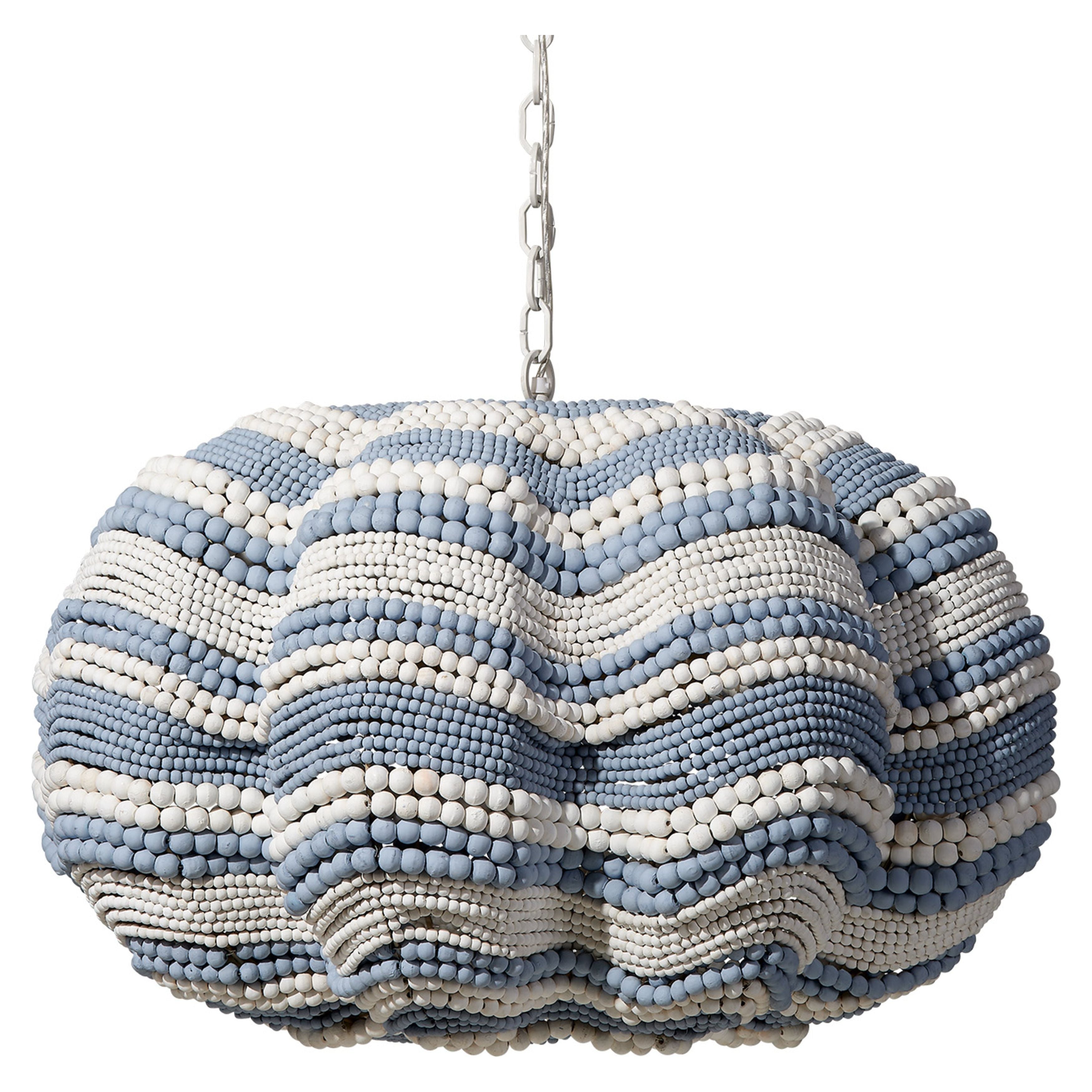 Clamshell Wood Beaded 4-Light Chandelier by Jamie Young