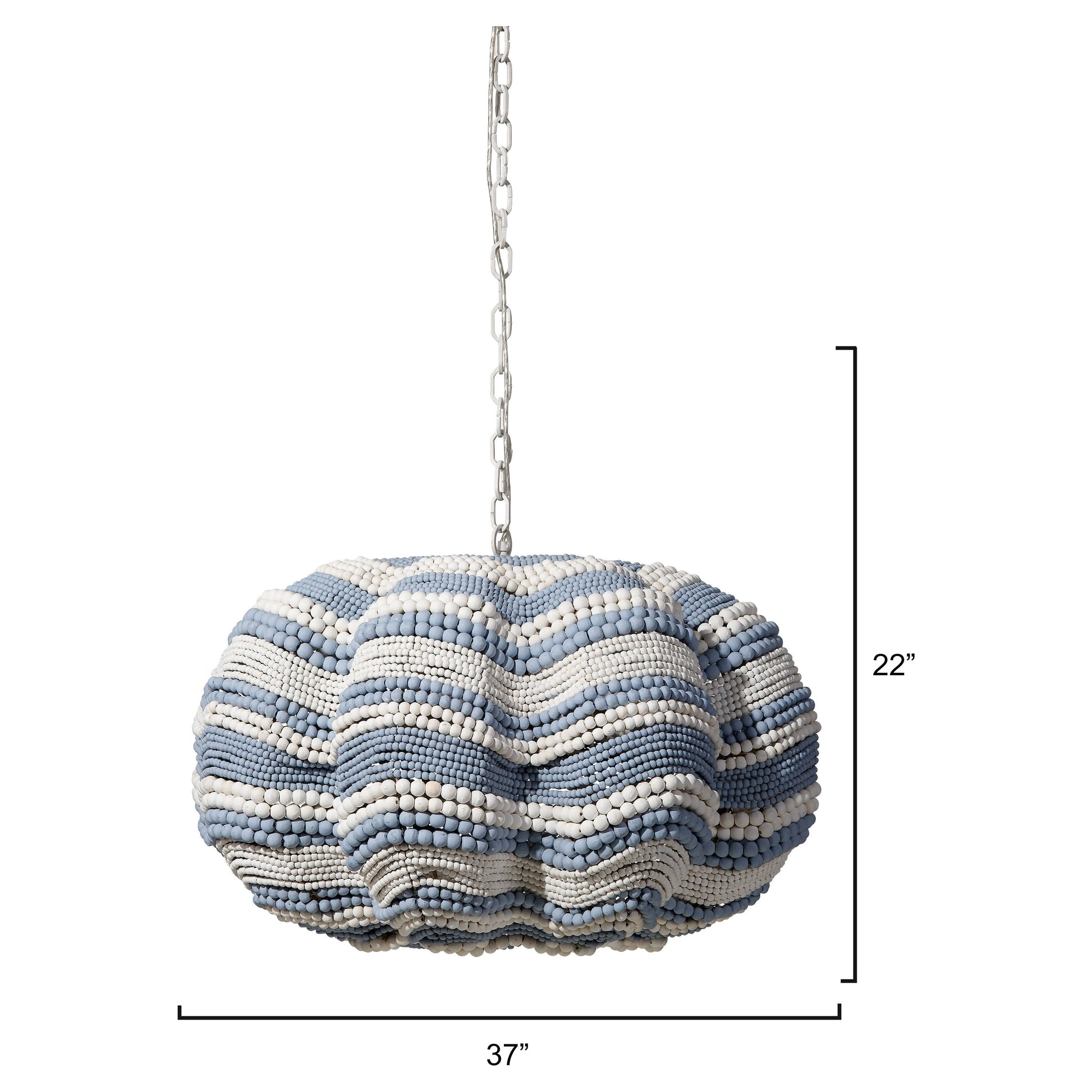 Clamshell Wood Beaded 4-Light Chandelier by Jamie Young