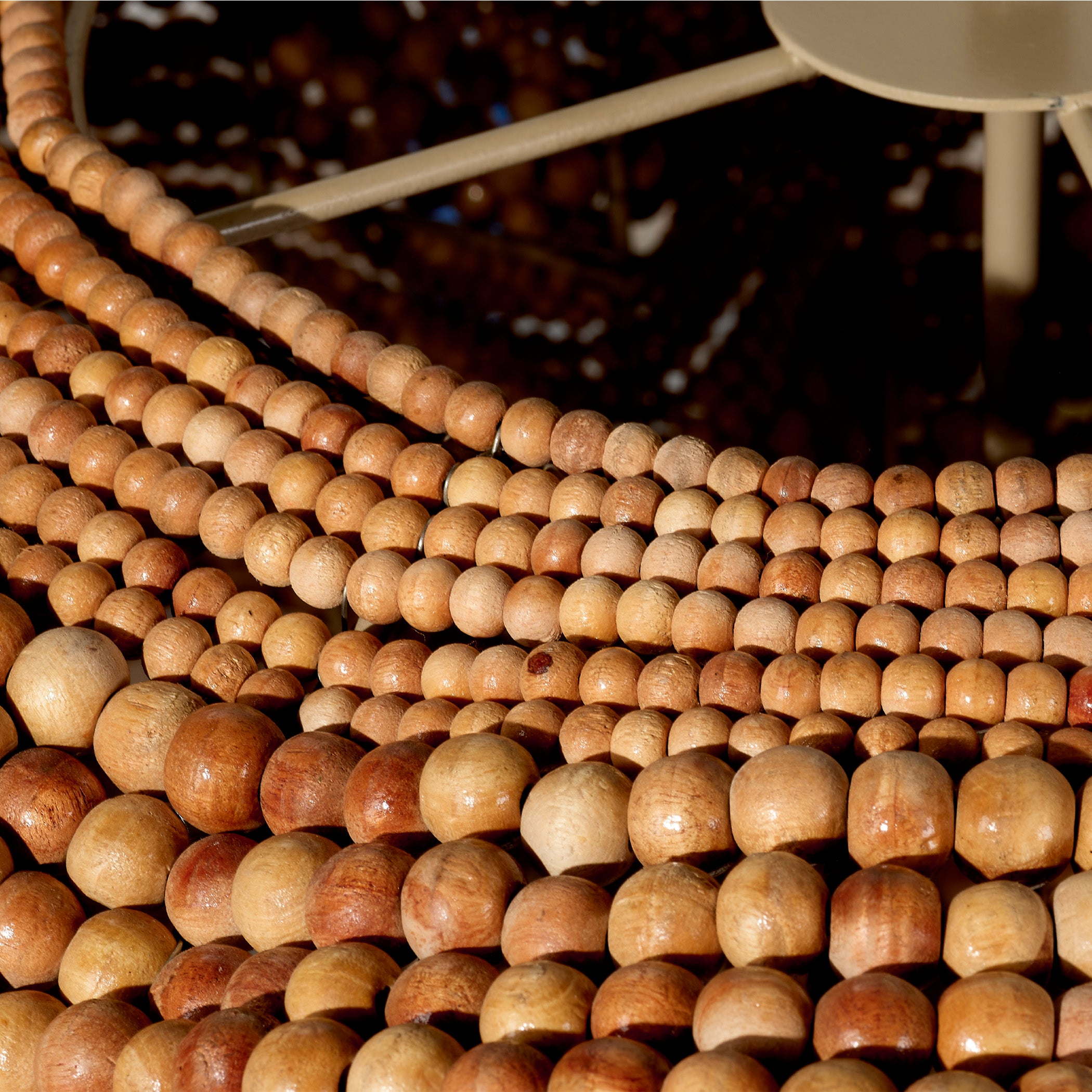 Clamshell Wood Beaded 4-Light Chandelier by Jamie Young