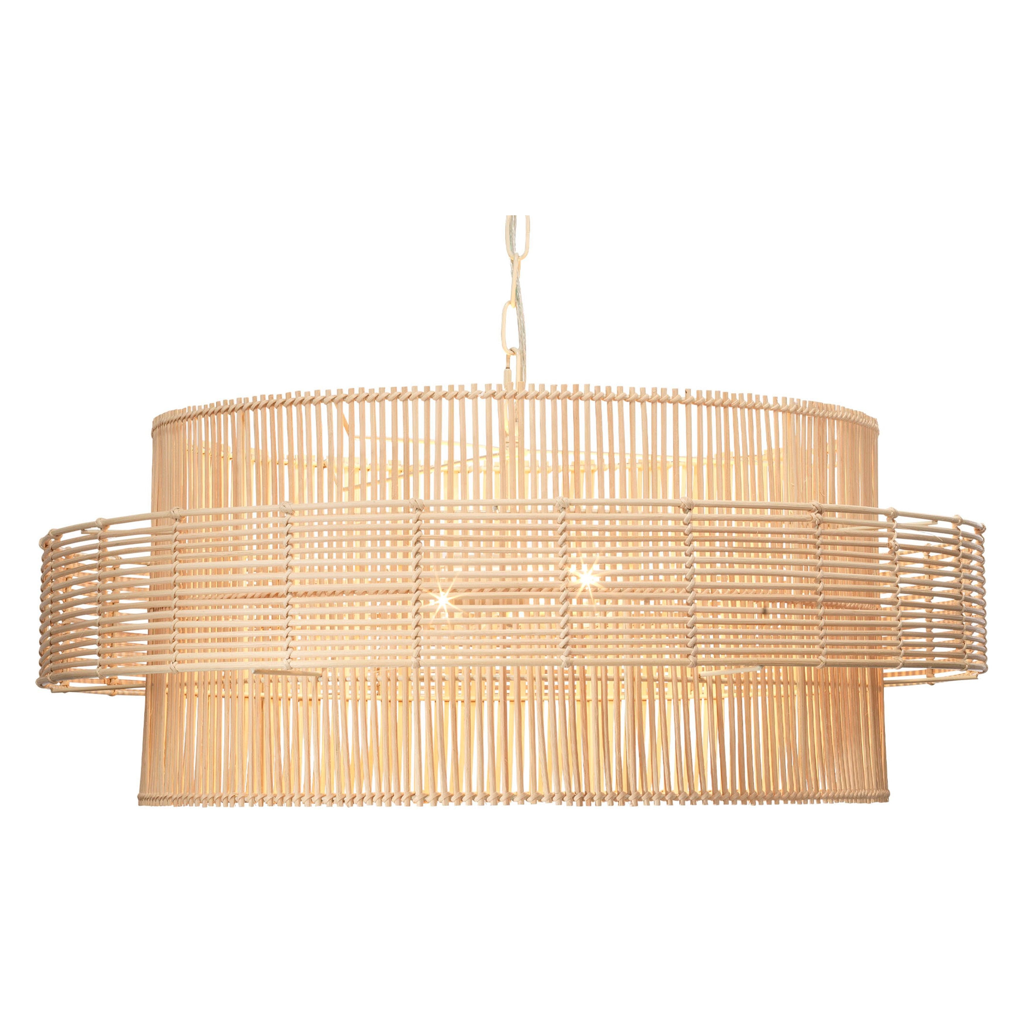 Concentric Rattan 2-Light Pendant by Jamie Young