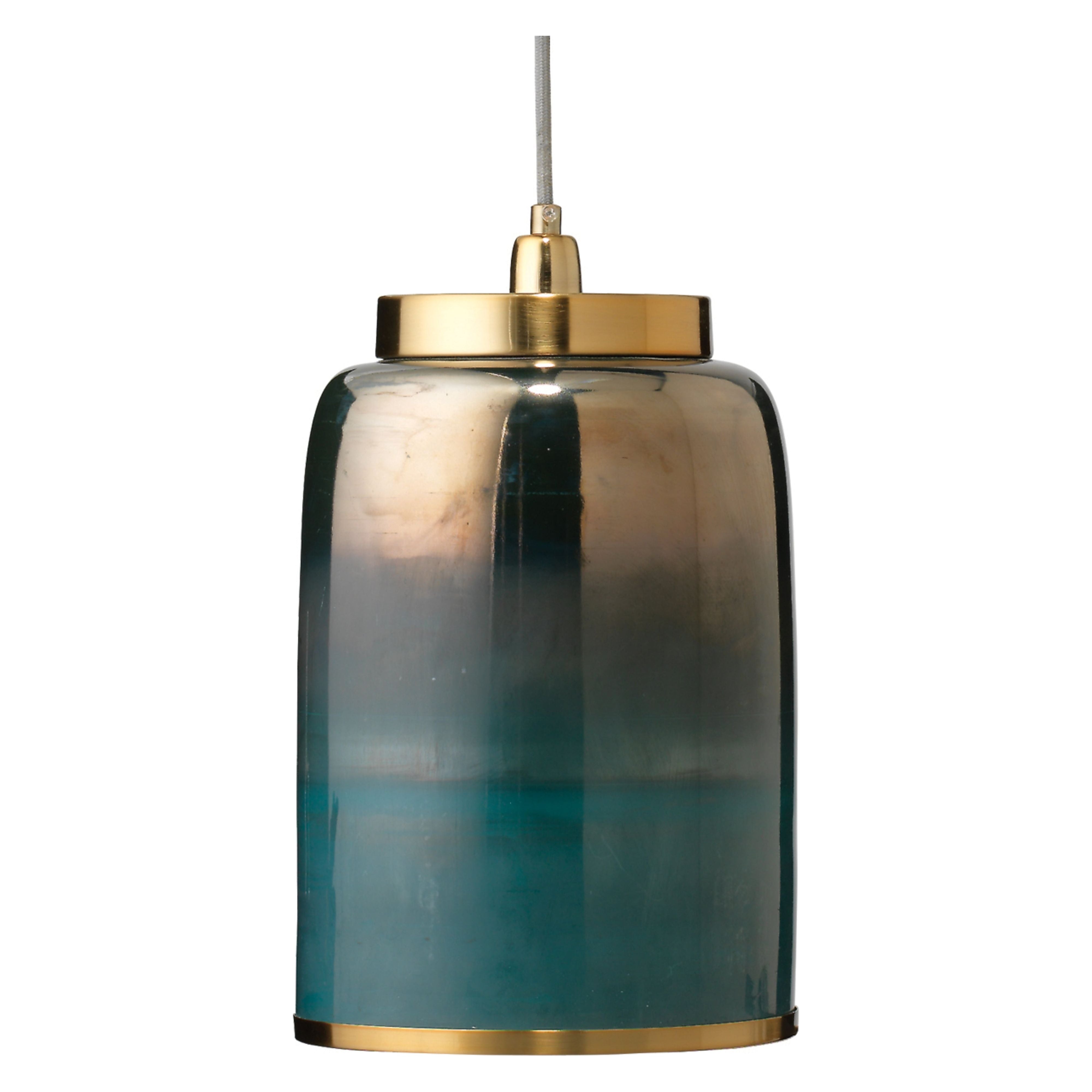 Vapor Metallic Glass 1-Light Pendant, Aqua by Jamie Young