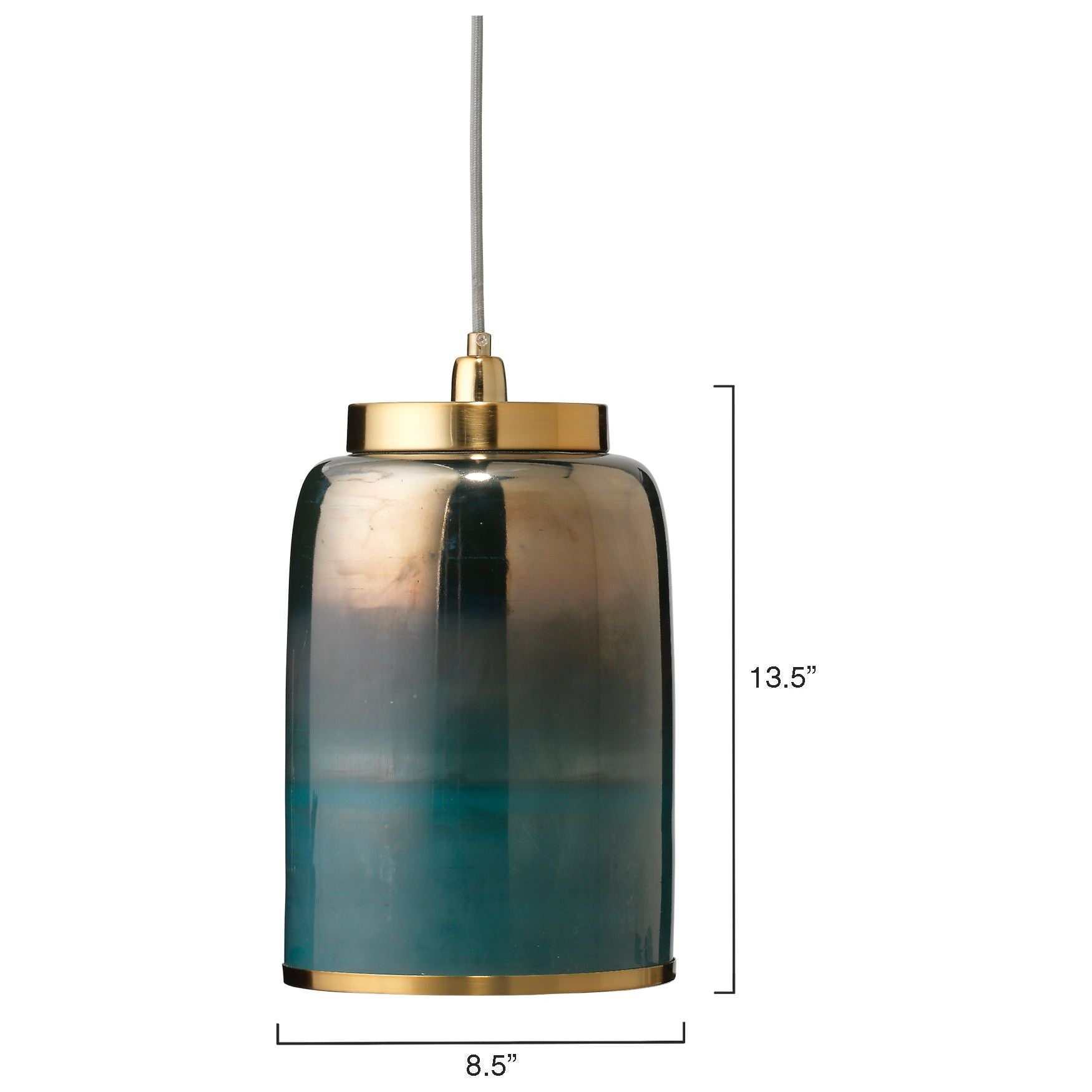 Vapor Metallic Glass 1-Light Pendant, Aqua by Jamie Young