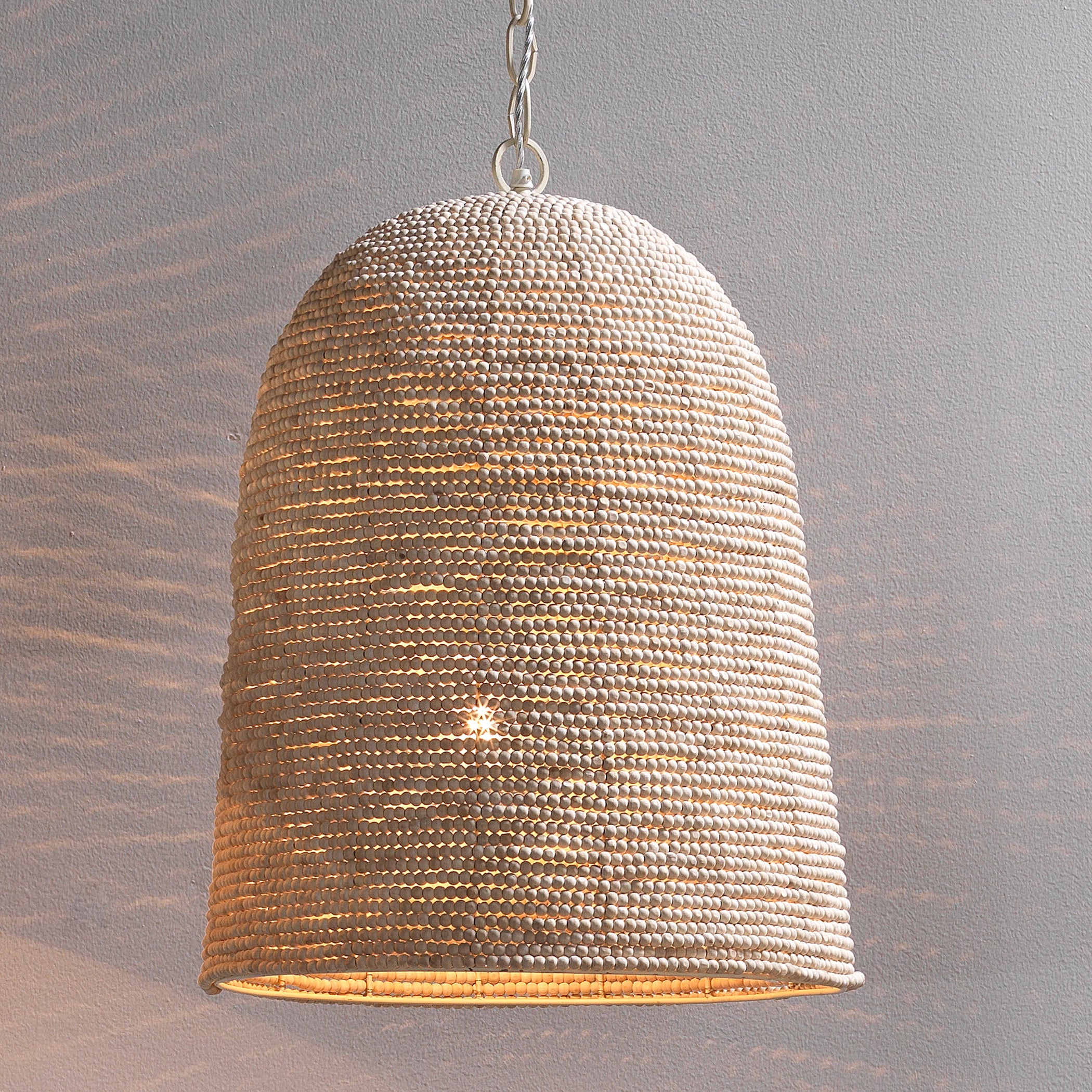 Waterfront Wood Beaded 1-Light Pendant by Jamie Young