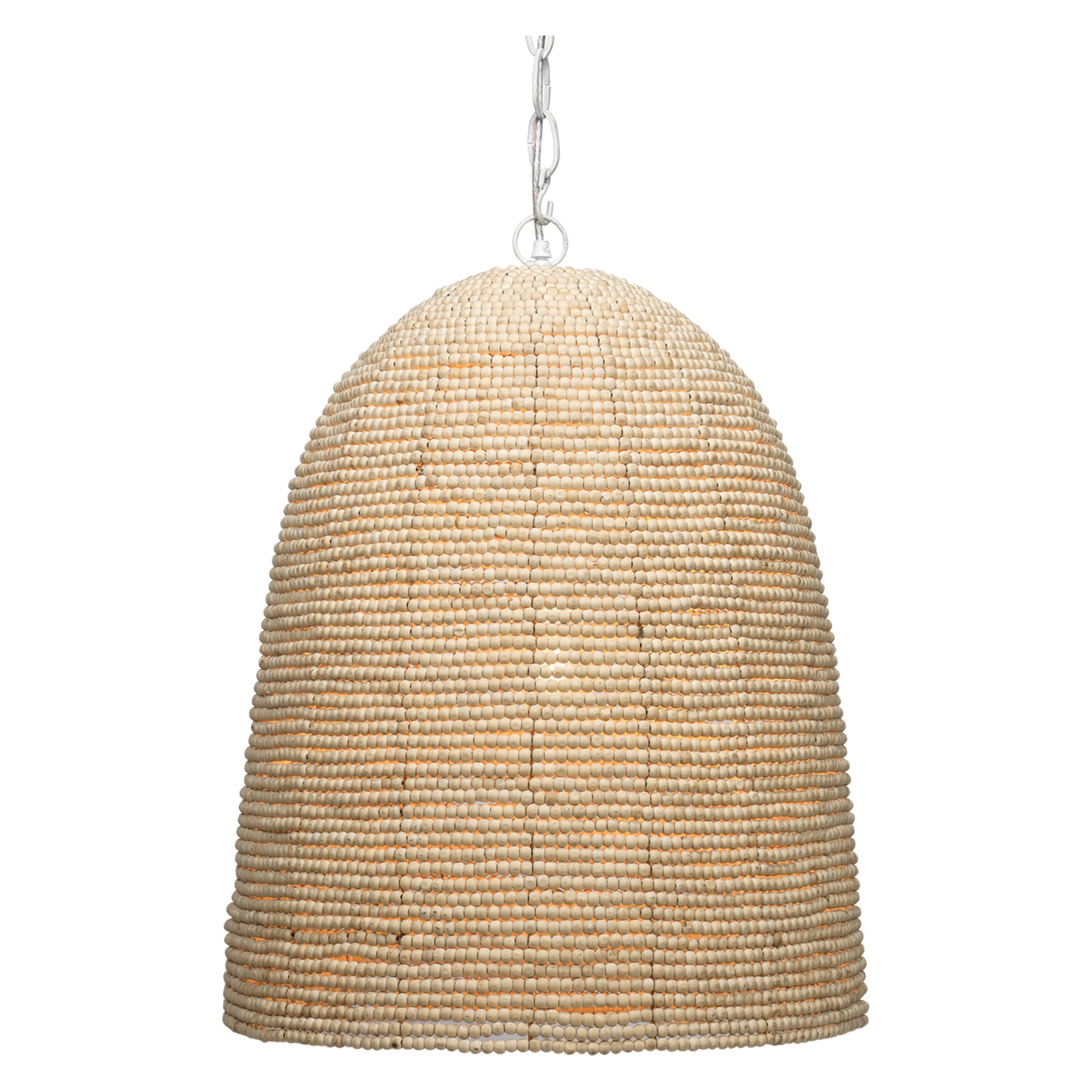 Waterfront Wood Beaded 1-Light Pendant by Jamie Young