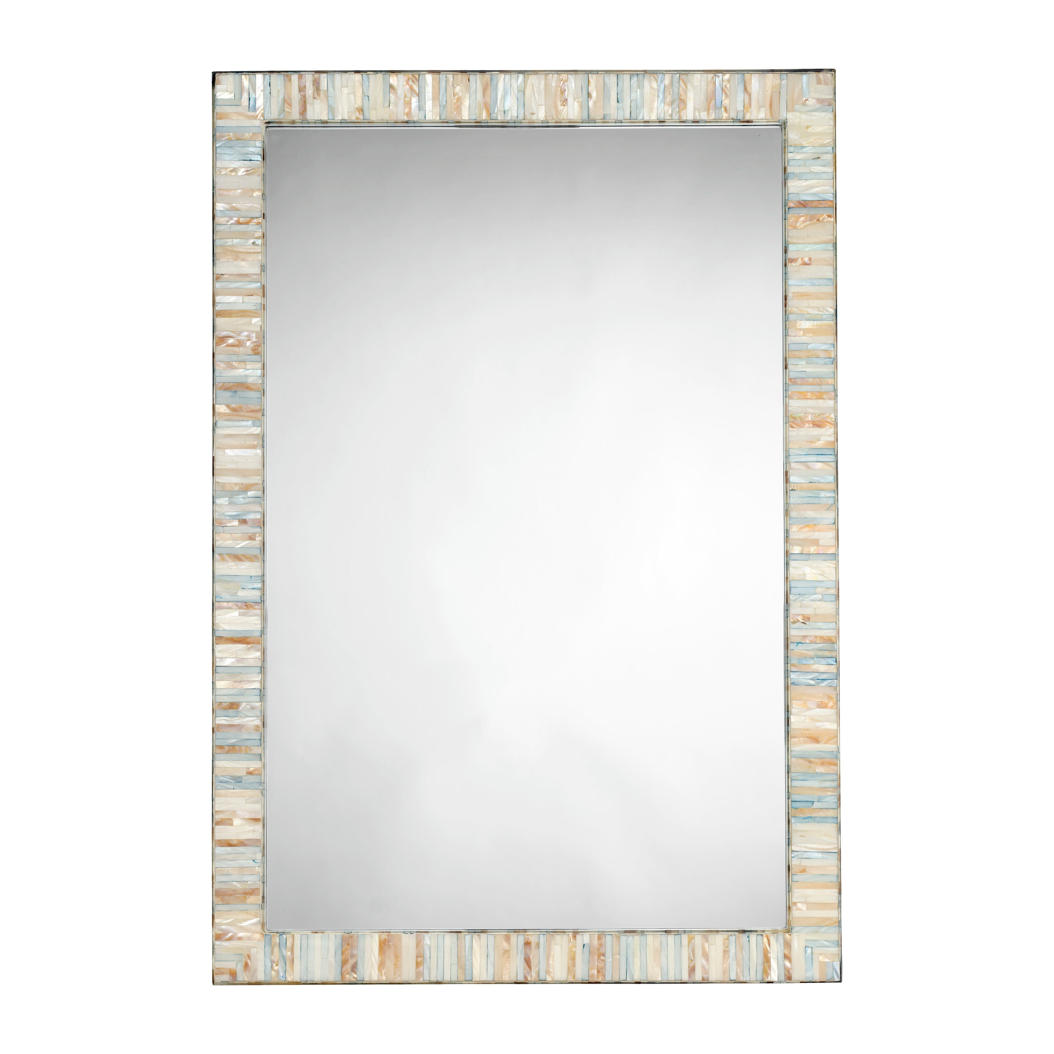 Heron Mother of Pearl Rectangle Wall Mirror by Jamie Young