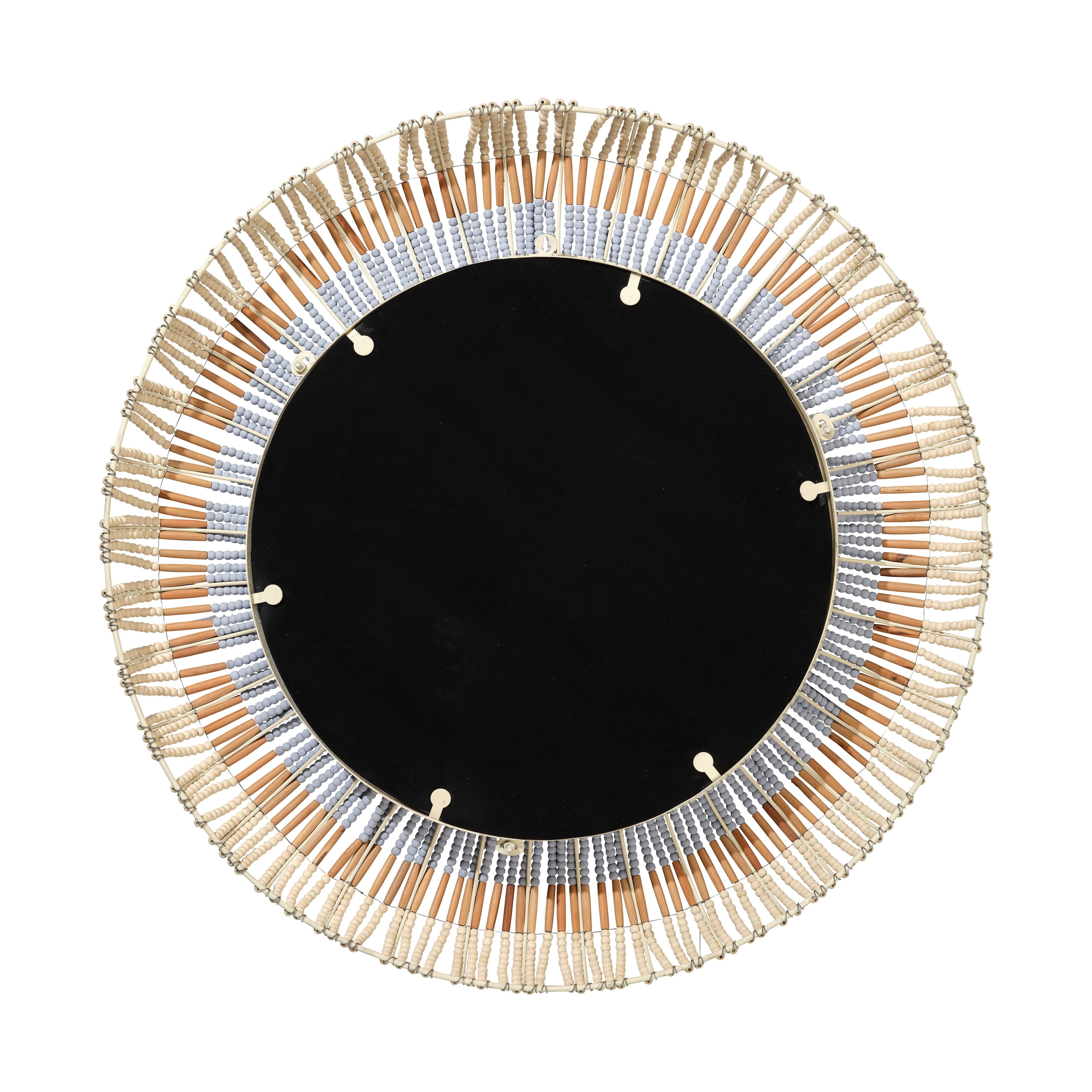 Native Beaded Round Wall Mirror by Jamie Young