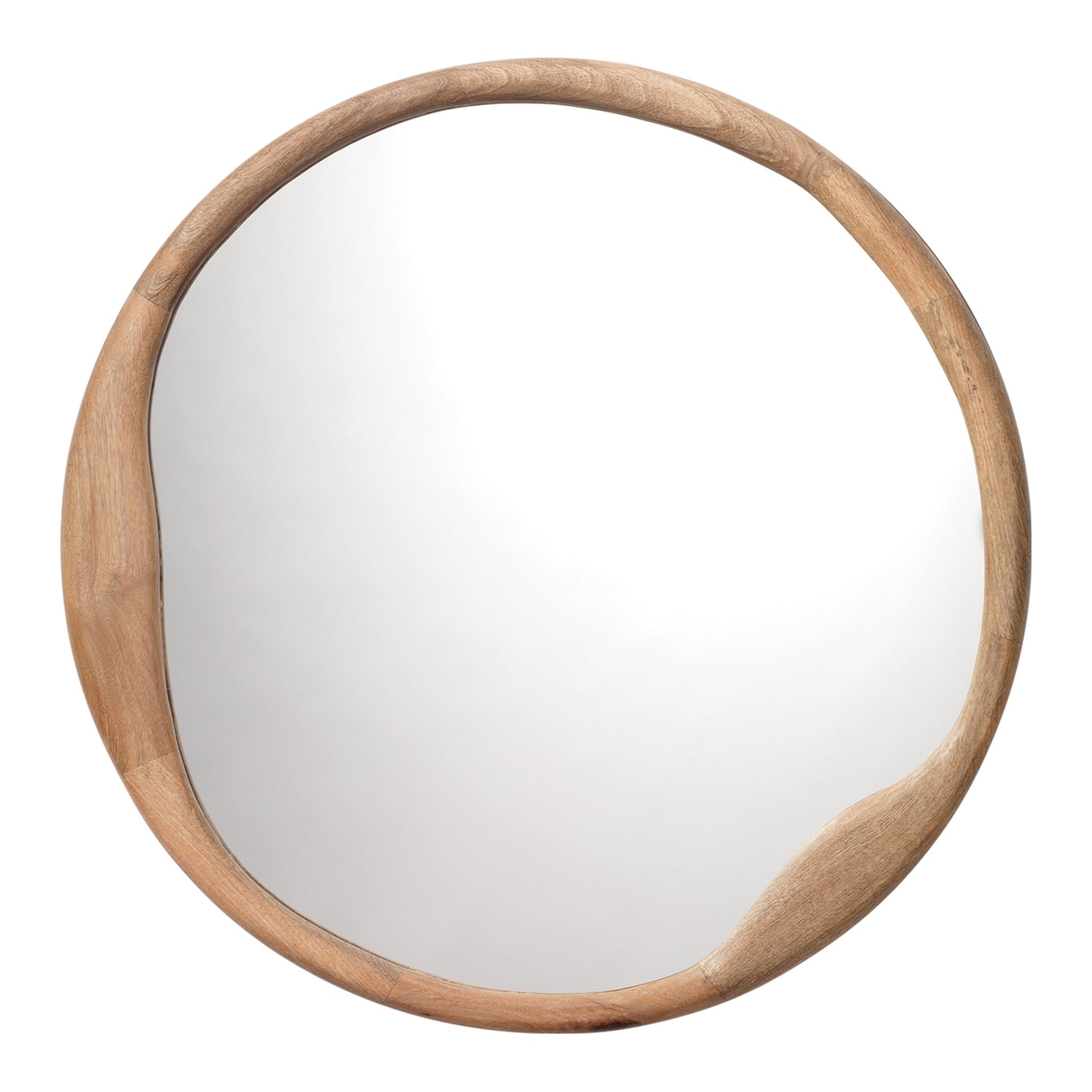 Organic Mango Wood Round Wall Mirror Natural by Jamie Young