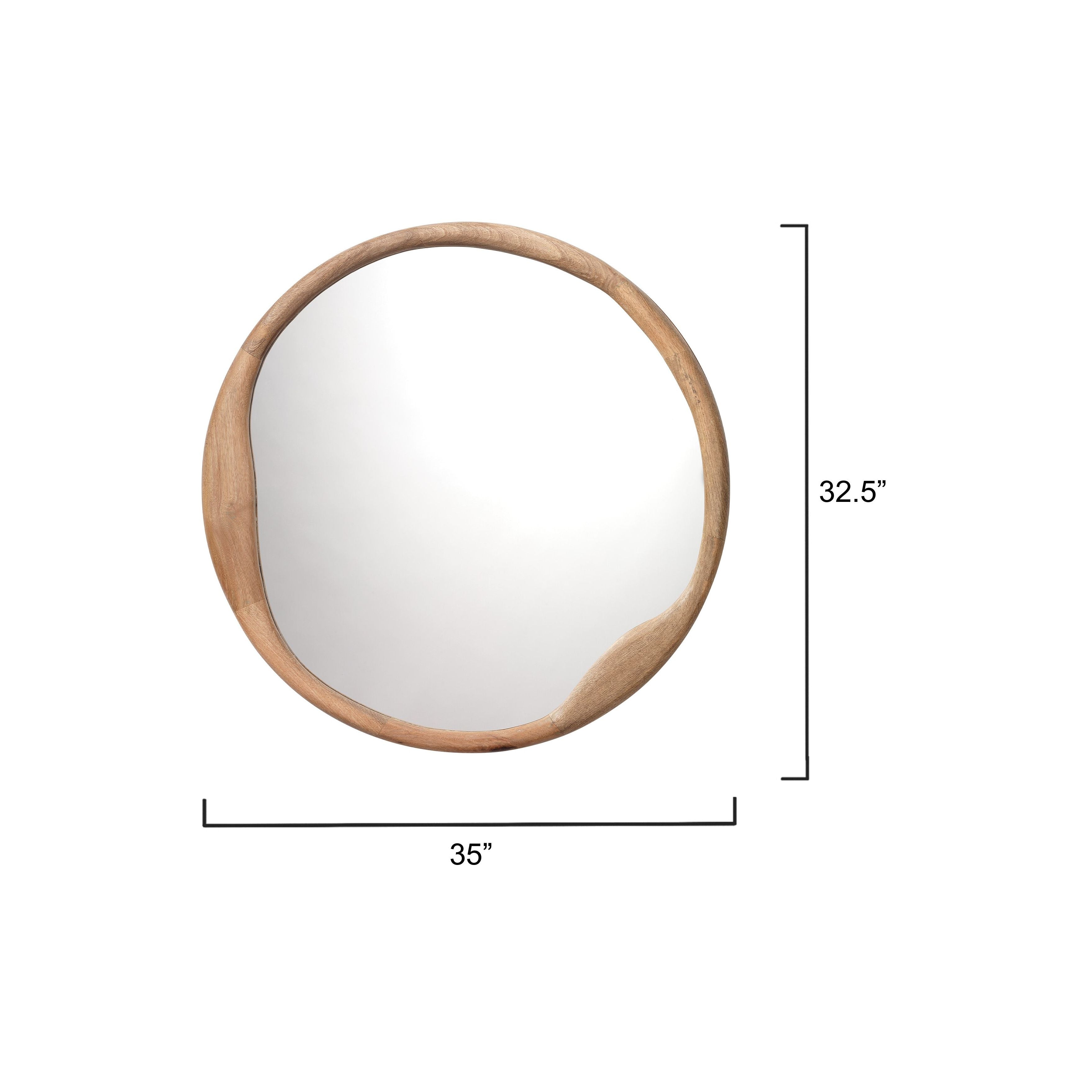 Organic Mango Wood Round Wall Mirror by Jamie Young