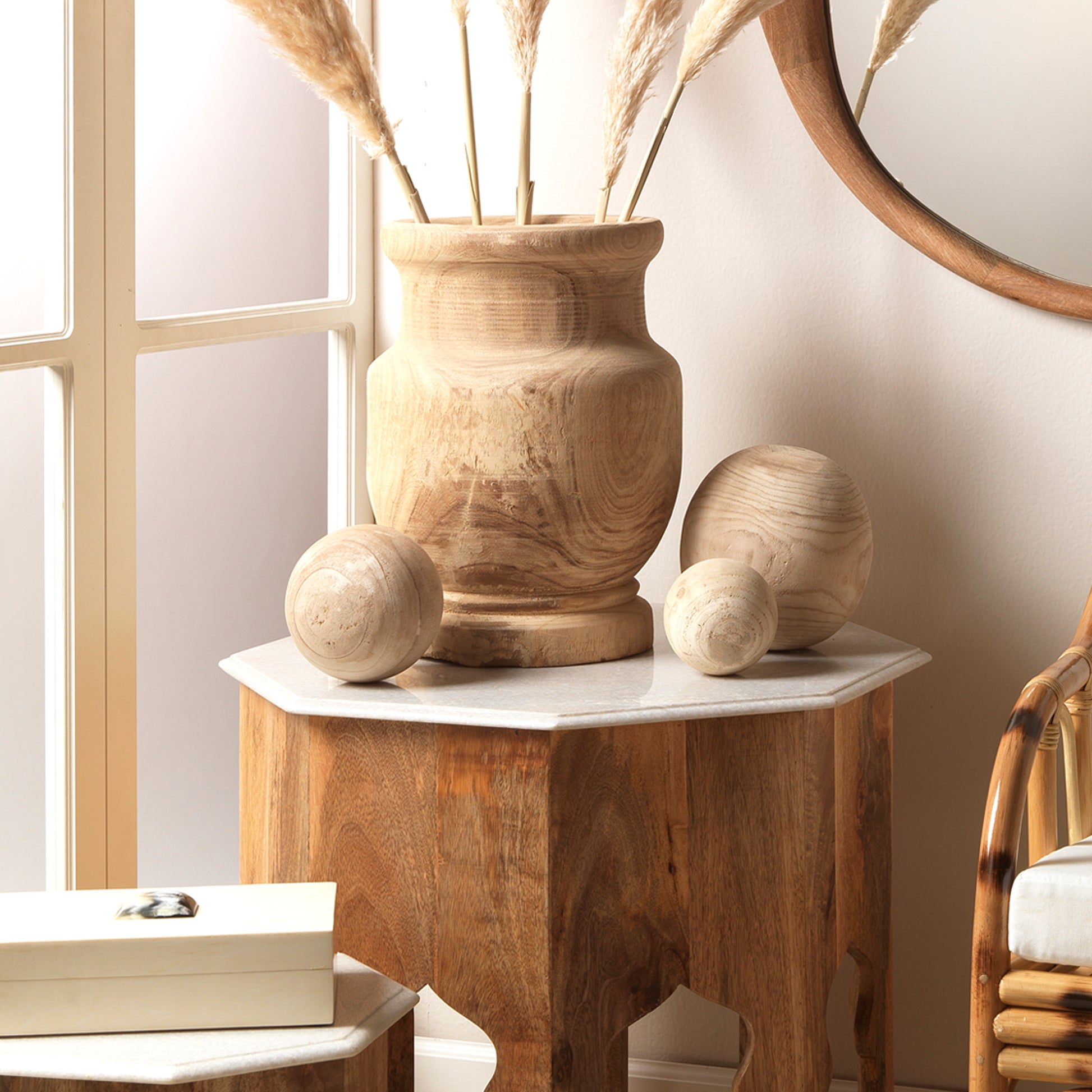 Malibu Wood Spheres (set of 3) by Jamie Young