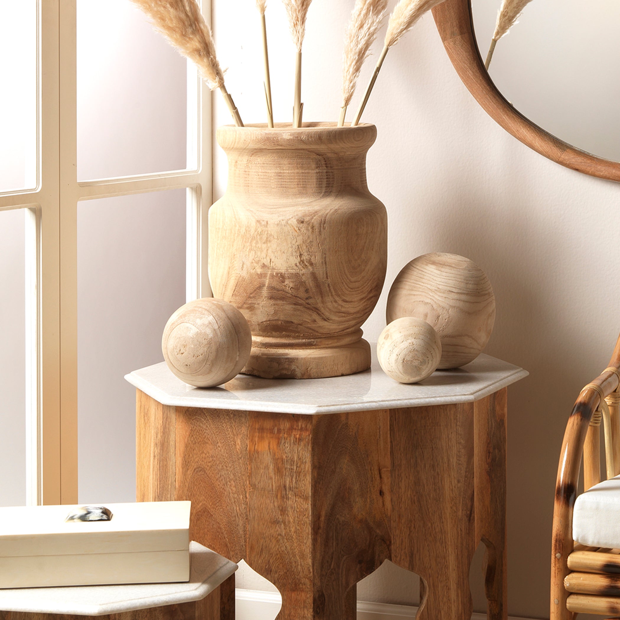 Malibu Wood Spheres (set of 3) by Jamie Young