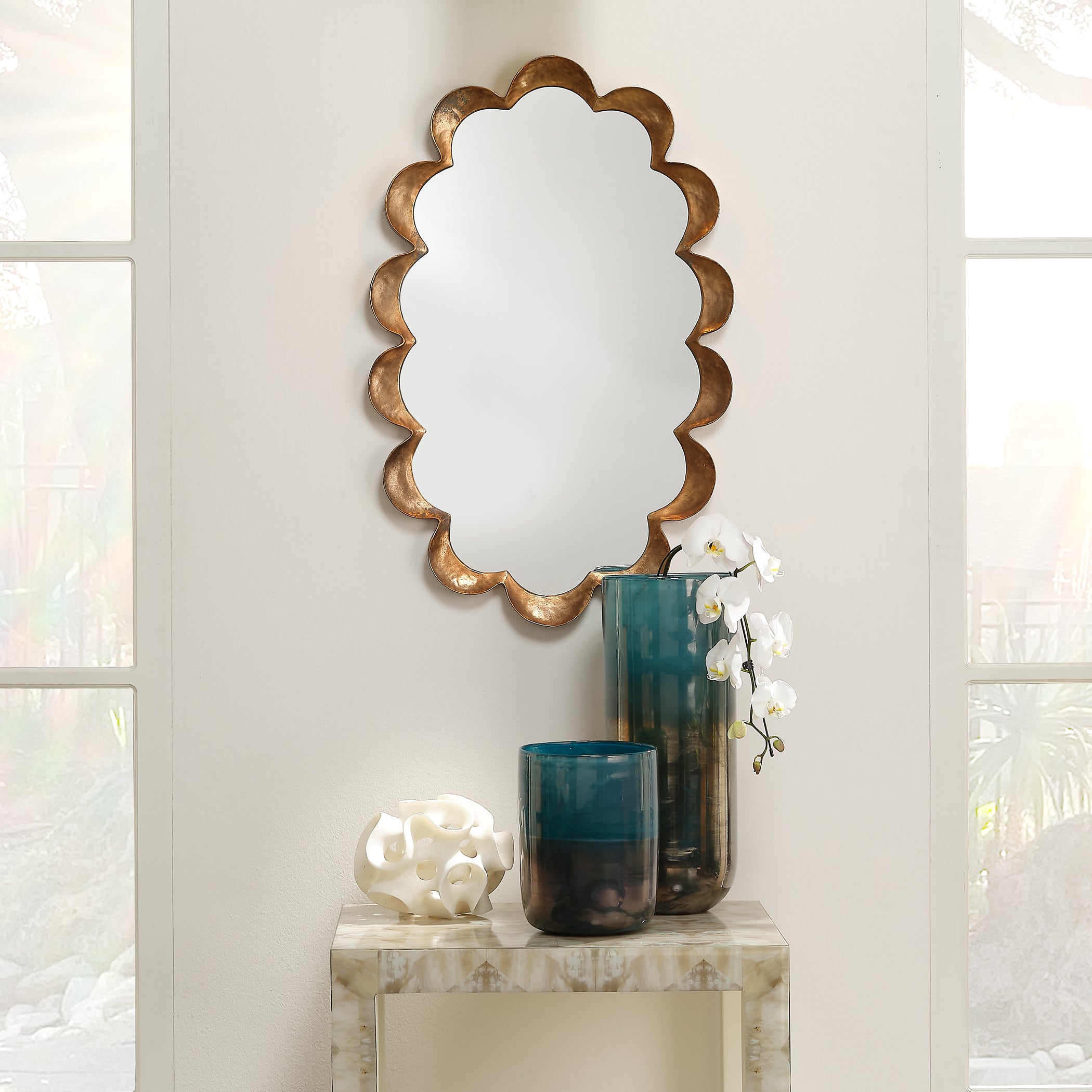 Scalloped Steel Wall Mirror by Jamie Young