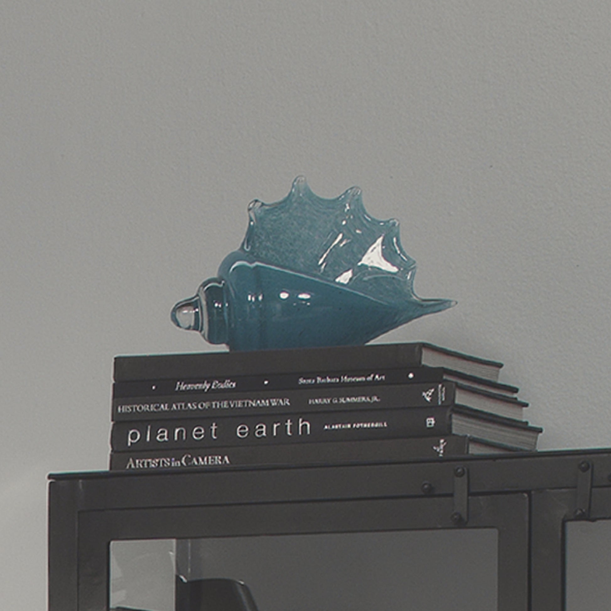 Triton Hand Blown Decorative Glass Shell, Blue by Jamie Young