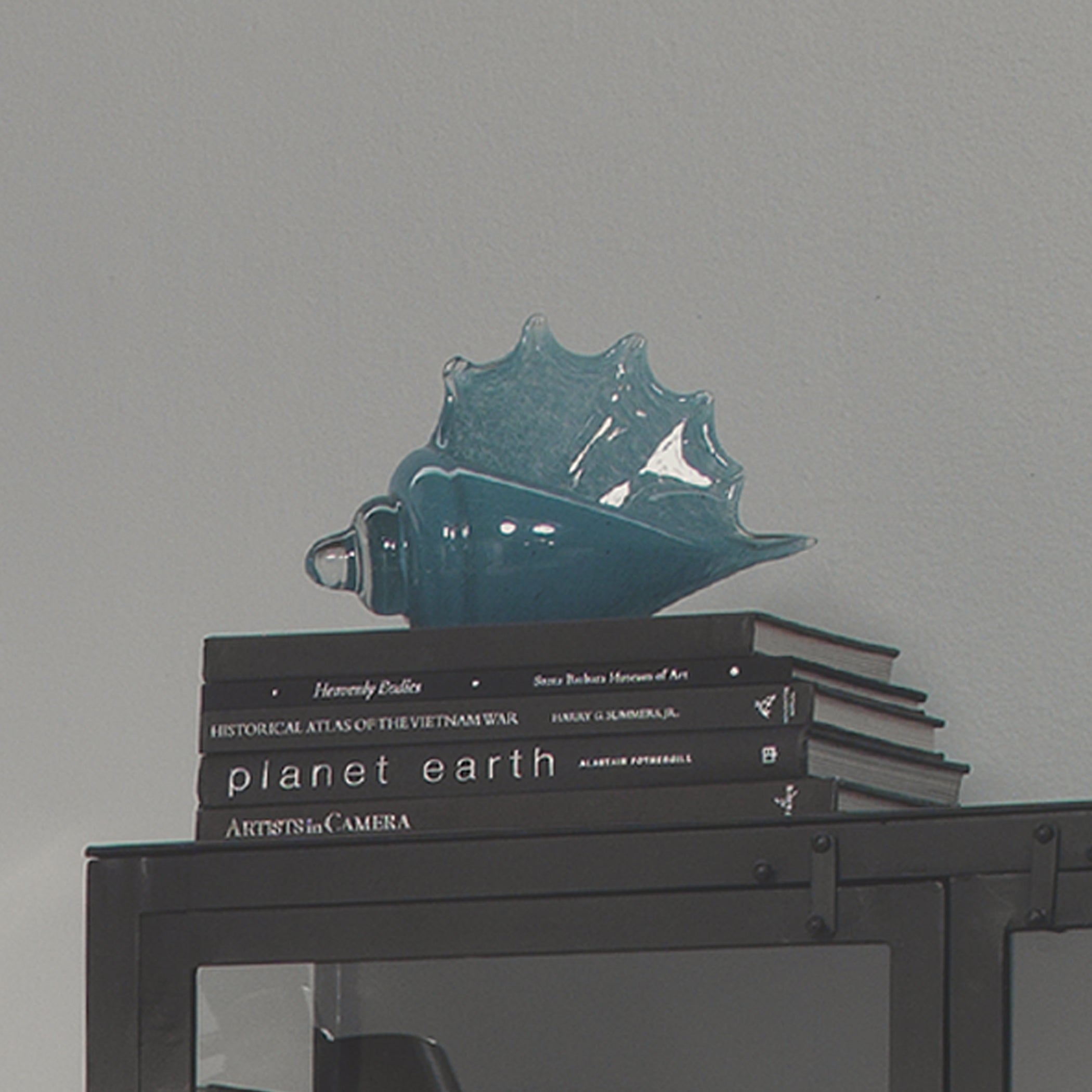 Triton Hand Blown Decorative Glass Shell, Blue by Jamie Young