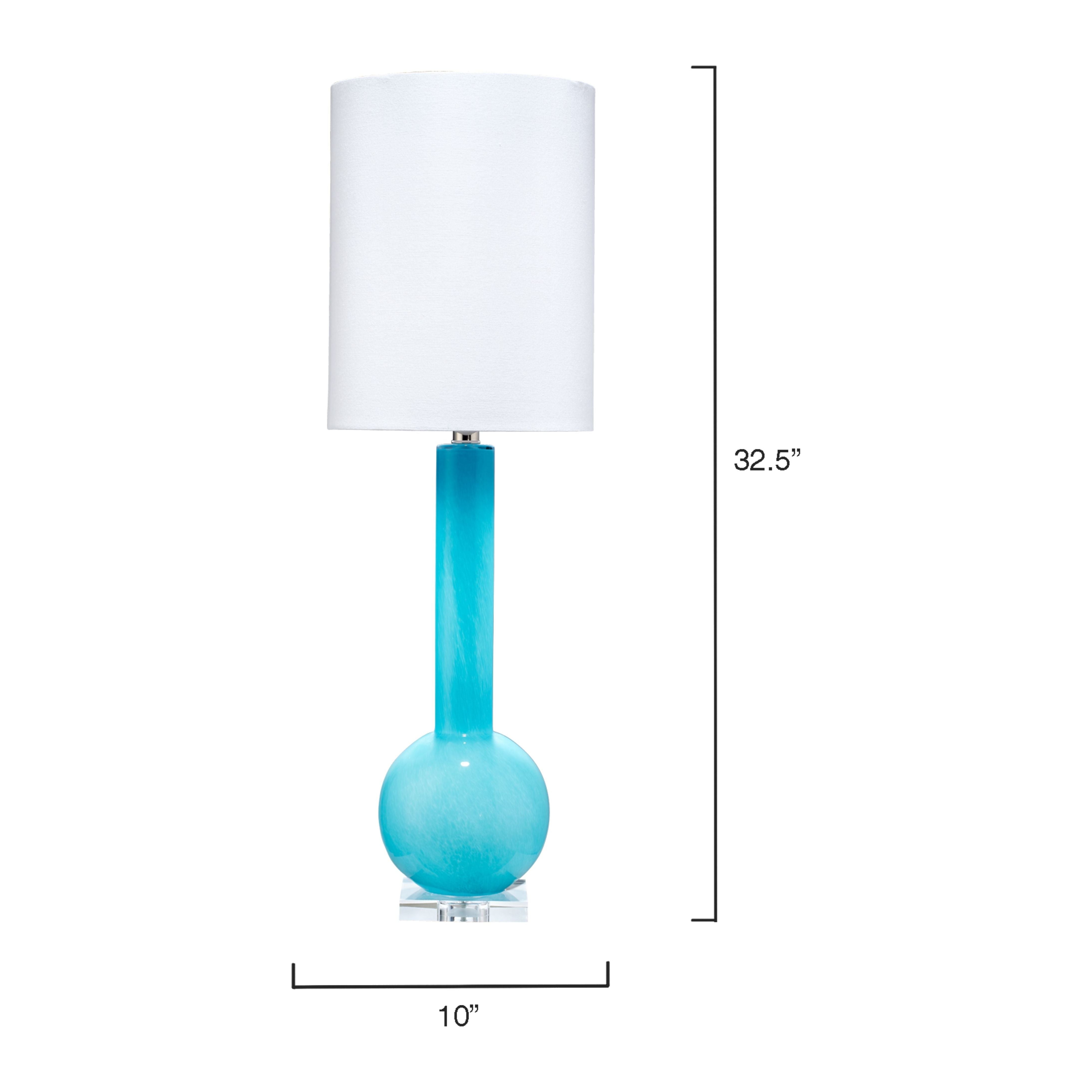 Studio Table Glass Lamp with Linen Shade Blue by Jamie Young