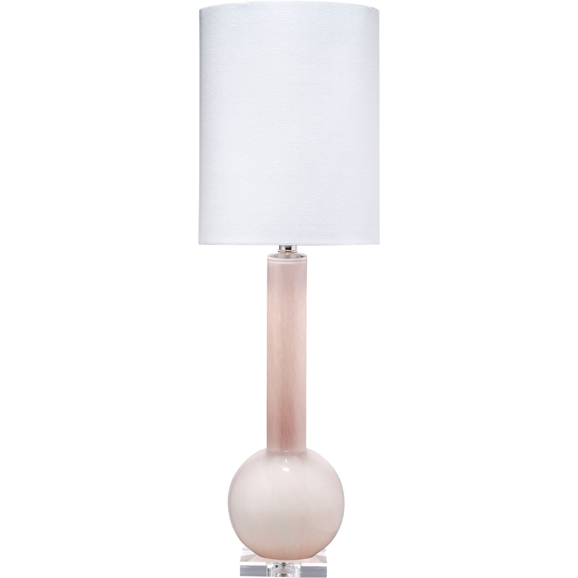 Studio Table Glass Lamp with Linen Shade Pink by Jamie Young