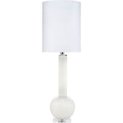 Studio Table Glass Lamp with Linen Shade White by Jamie Young