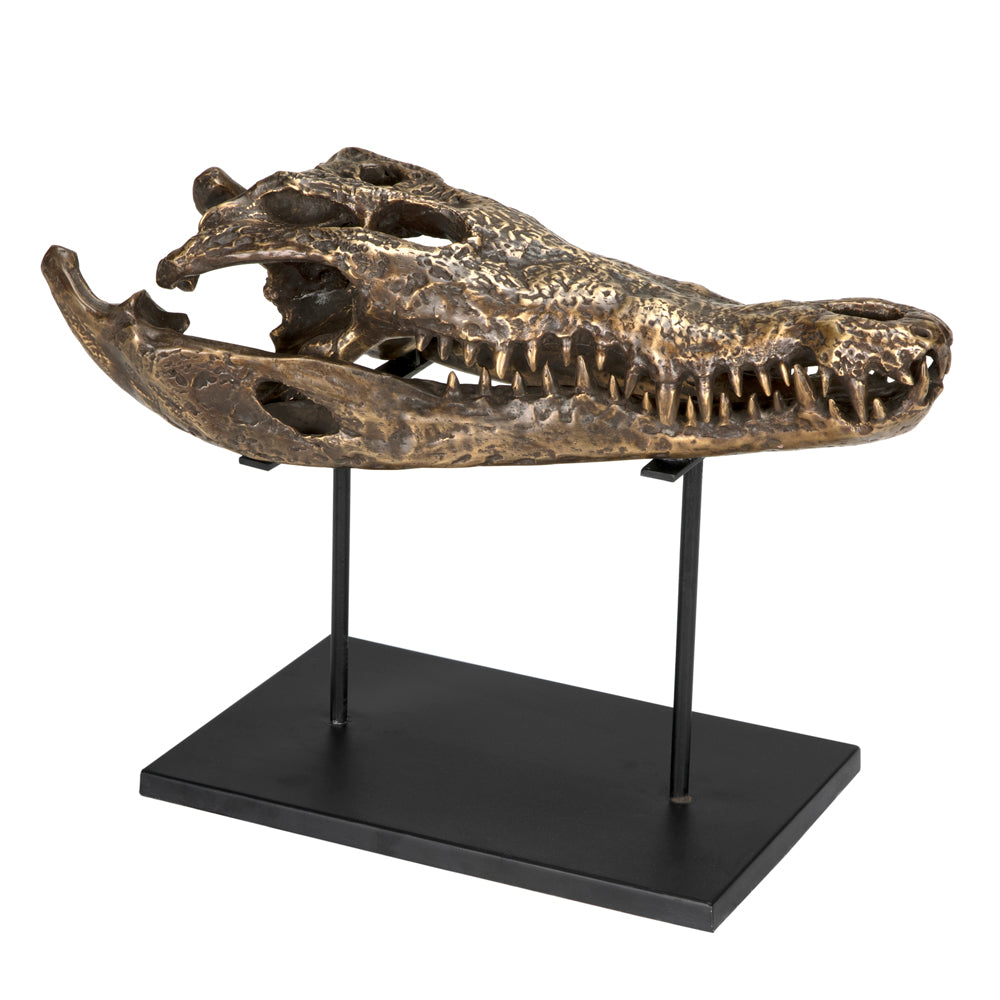Brass Alligator On Stand, Large by NOIR
