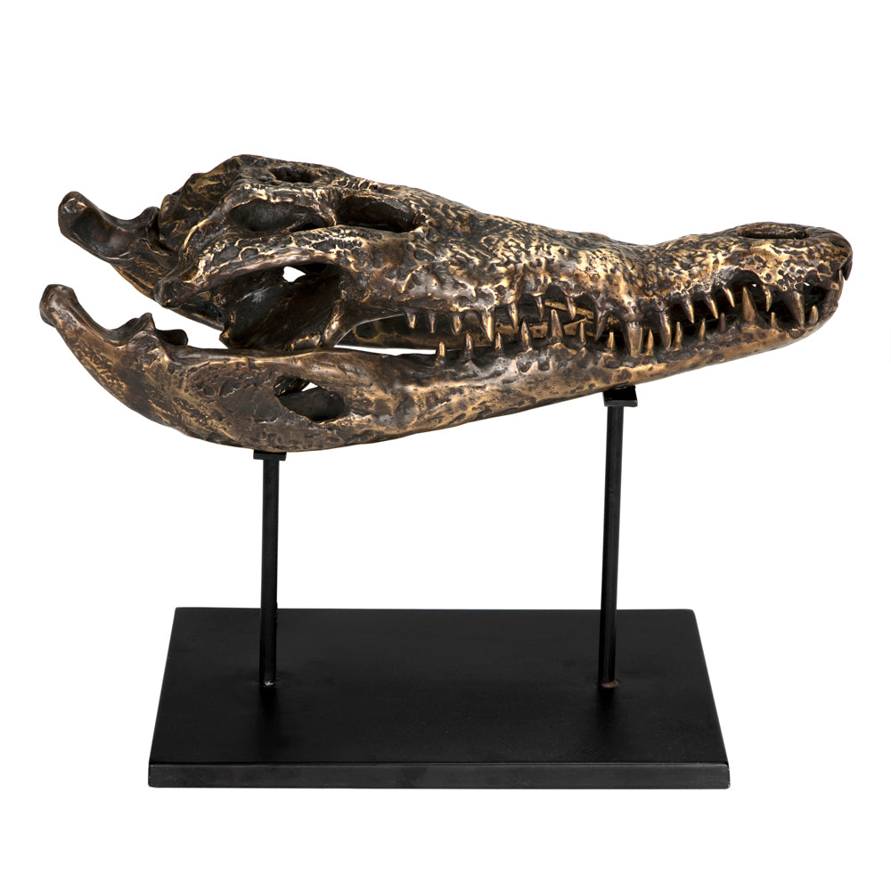 Brass Alligator On Stand, Large by NOIR