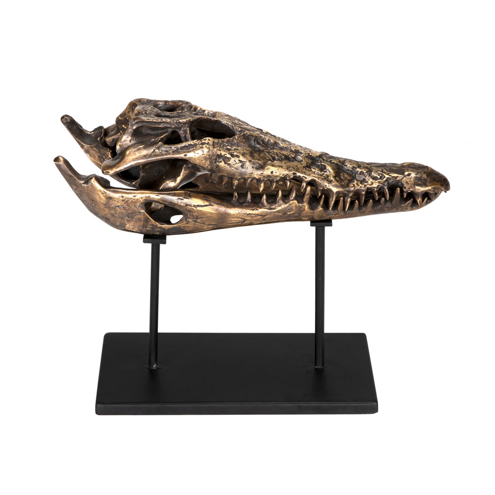 Brass Alligator On Stand, Medium by NOIR