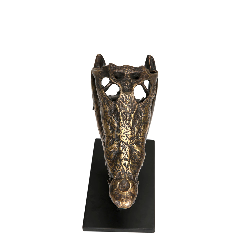 Brass Alligator On Stand, Medium by NOIR