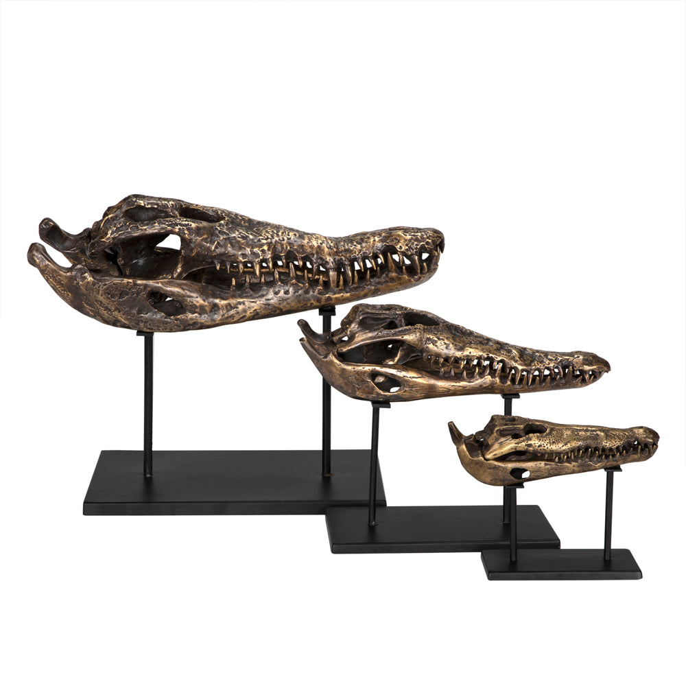 Brass Alligator On Stand, Medium by NOIR