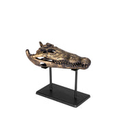 Brass Alligator On Stand, Small by NOIR