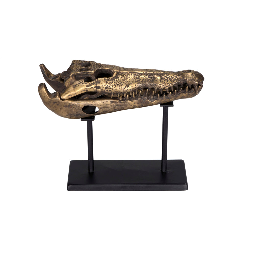 Brass Alligator On Stand, Small by NOIR