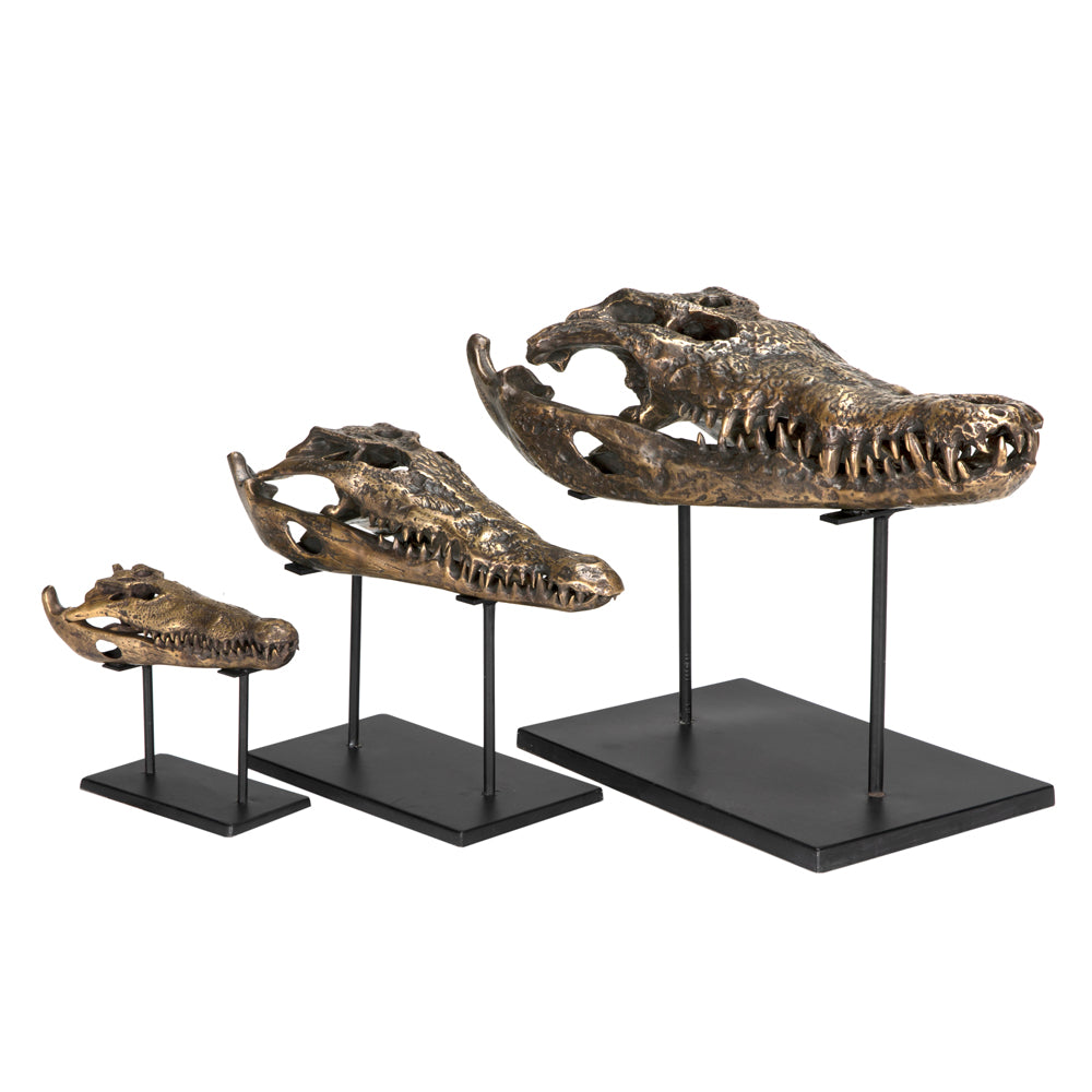 Brass Alligator On Stand, Small by NOIR
