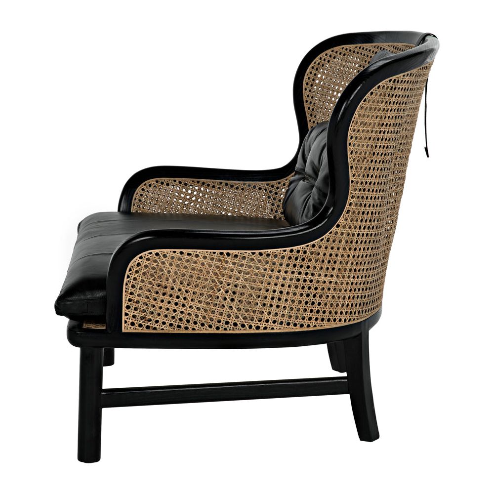 Marabu Chair, Charcoal Black with Leather by NOIR