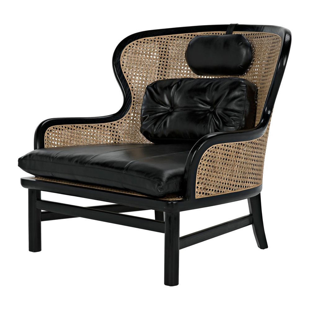 Marabu Chair, Charcoal Black with Leather by NOIR