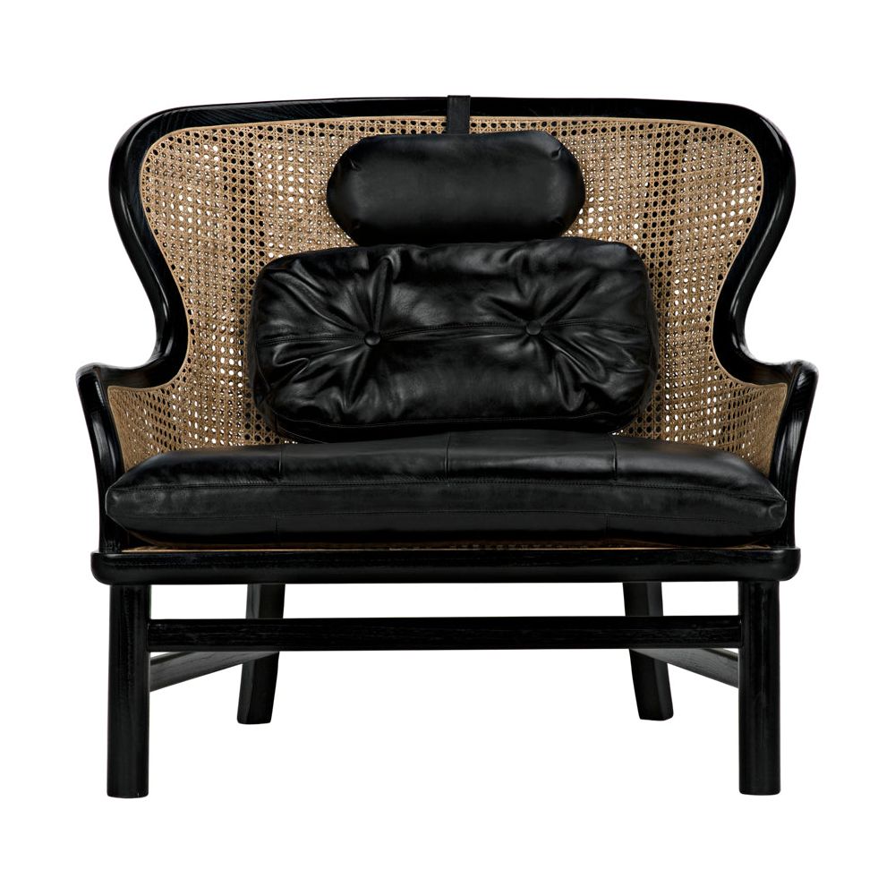 Marabu Chair, Charcoal Black with Leather by NOIR