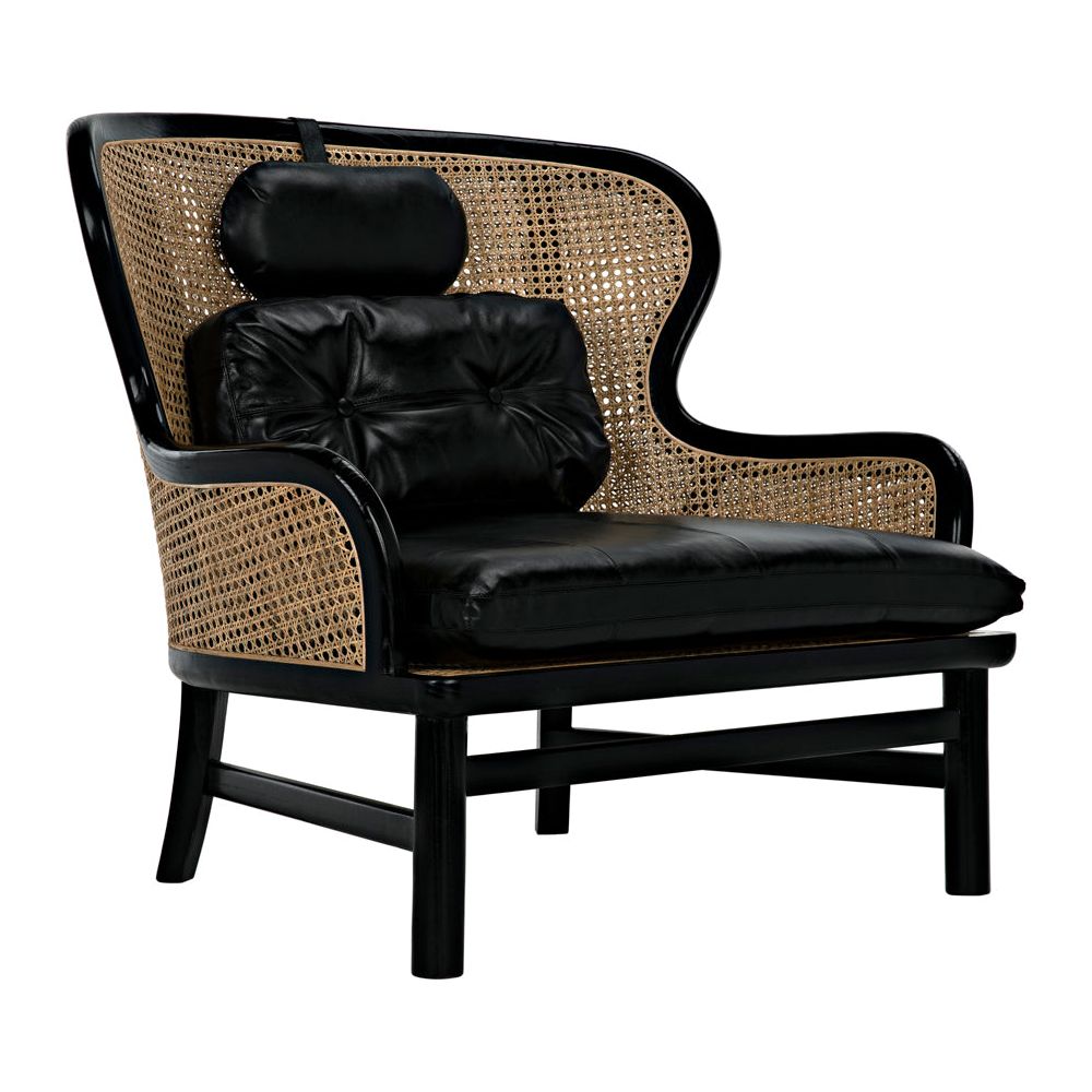 Marabu Chair, Charcoal Black with Leather by NOIR