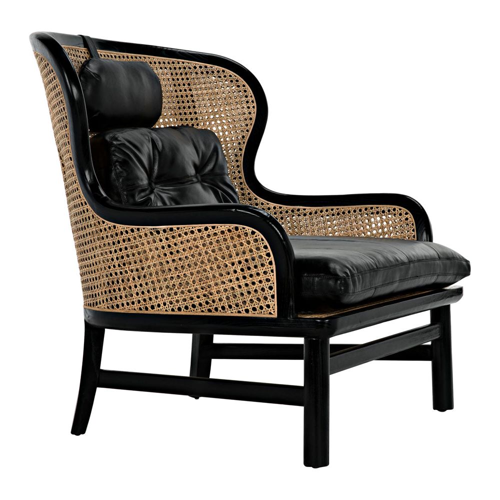 Marabu Chair, Charcoal Black with Leather by NOIR