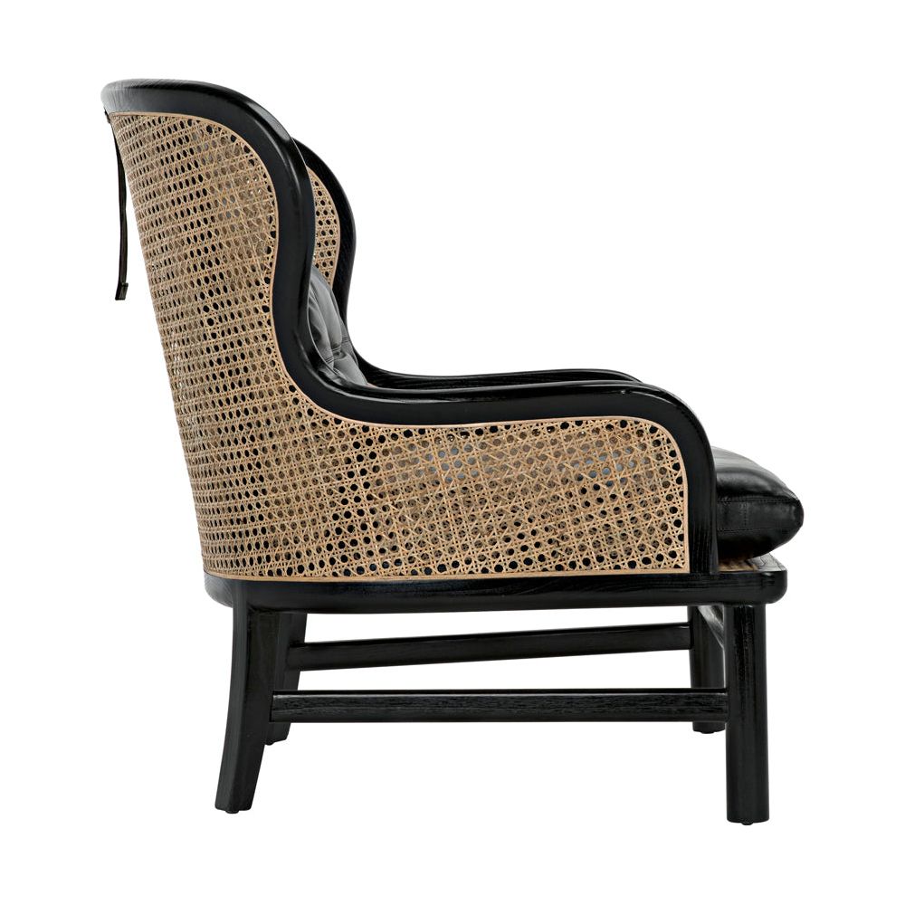 Marabu Chair, Charcoal Black with Leather by NOIR