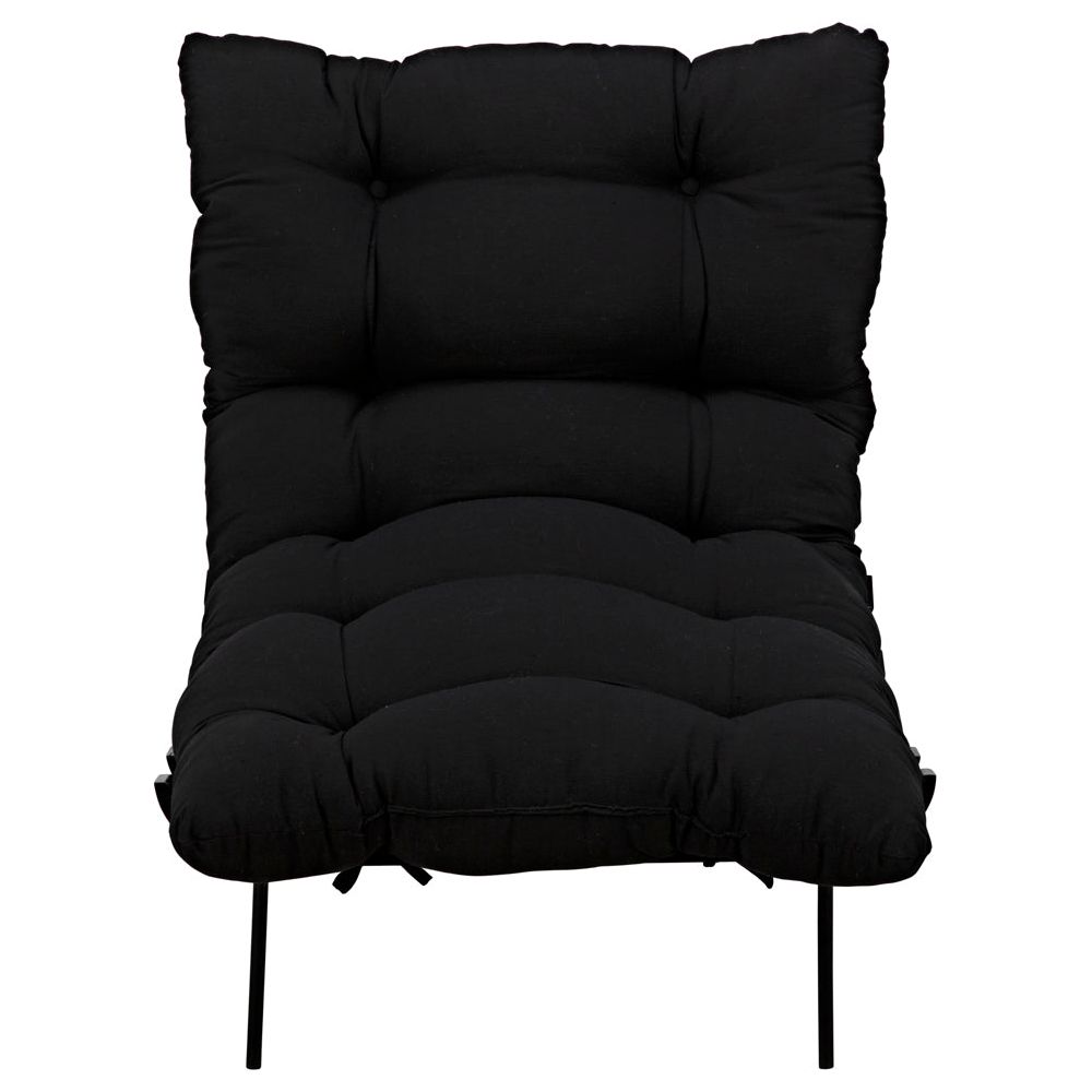 Hanzo Chair with Iron Legs, Charcoal Black by NOIR