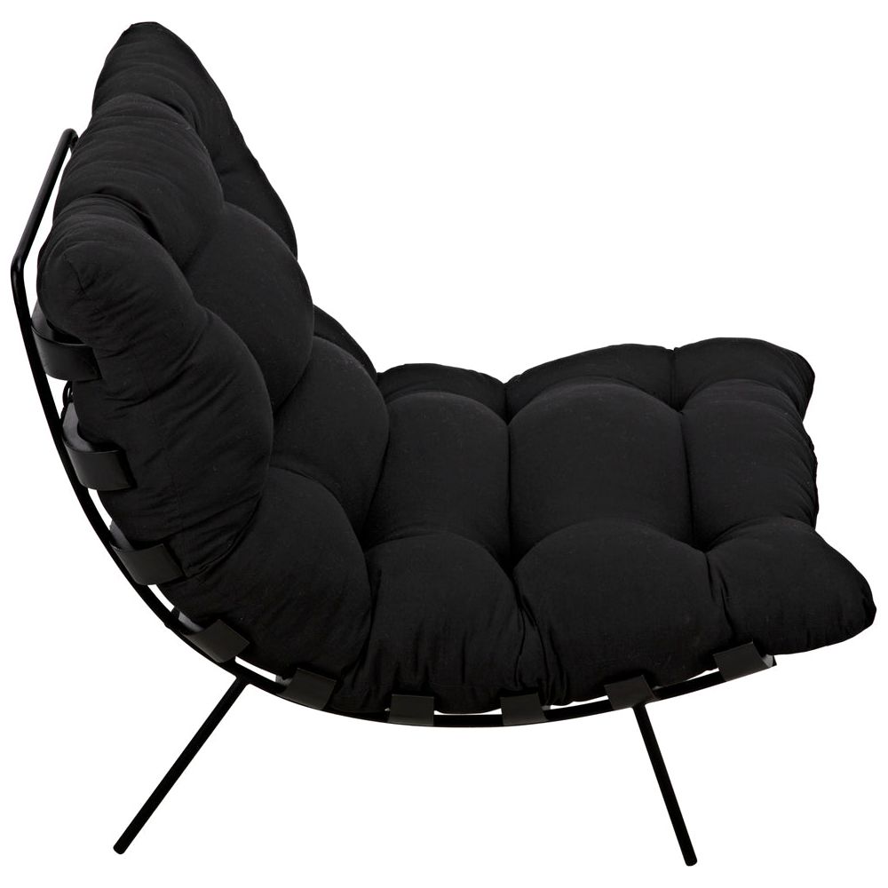 Hanzo Chair with Iron Legs, Charcoal Black by NOIR