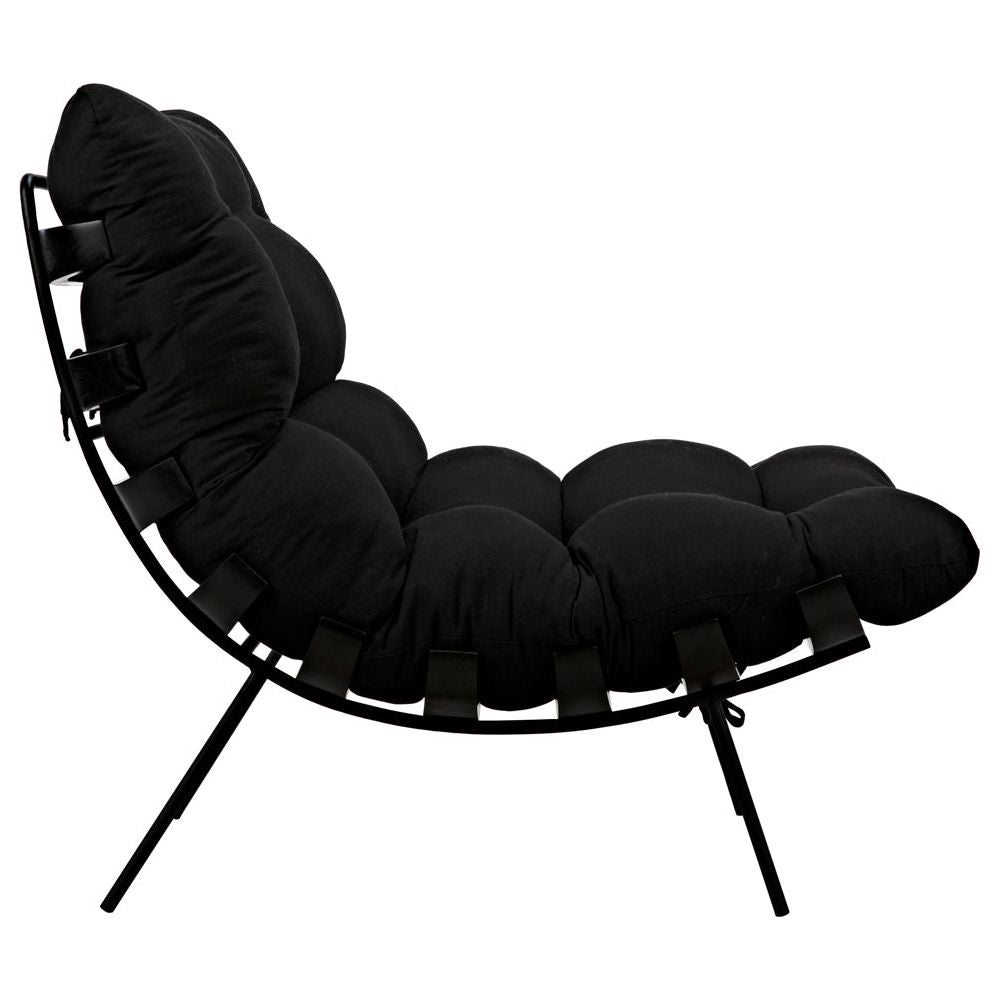 Hanzo Chair with Iron Legs, Charcoal Black by NOIR