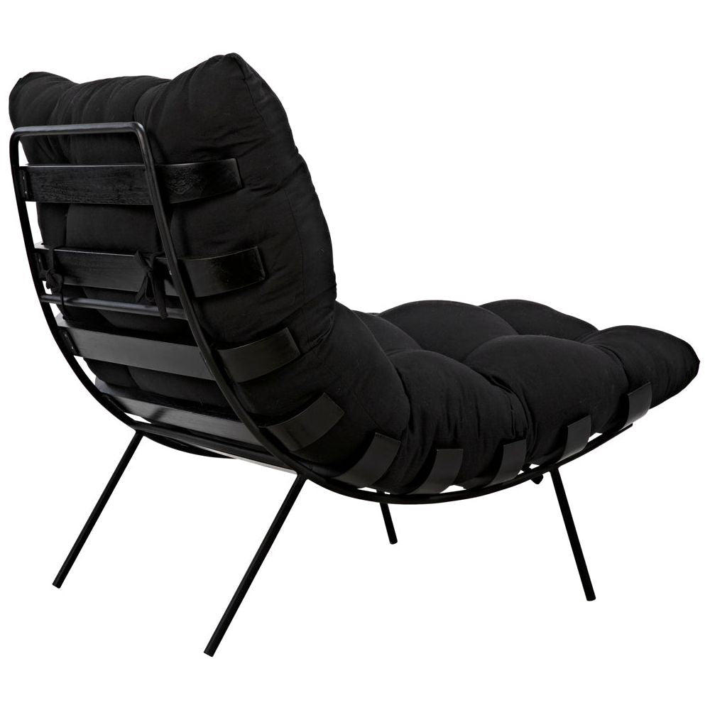 Hanzo Chair with Iron Legs, Charcoal Black by NOIR