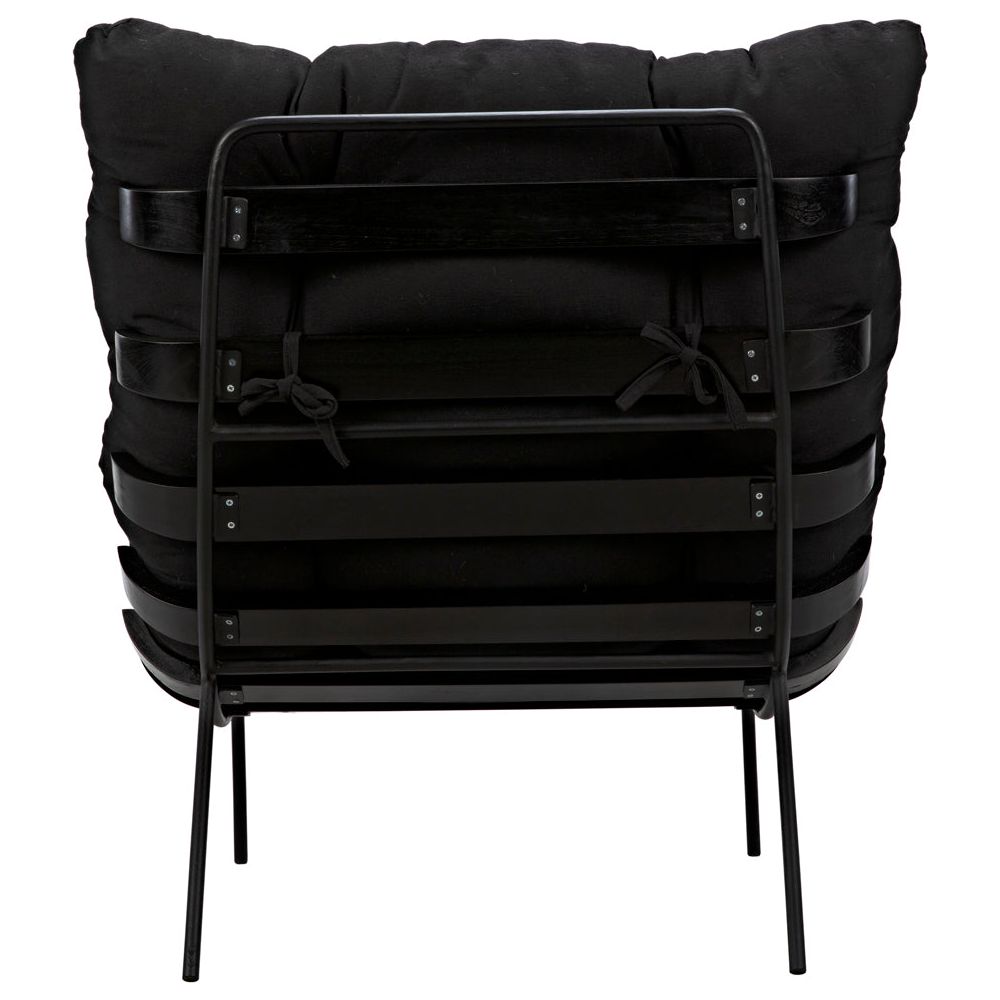 Hanzo Chair with Iron Legs, Charcoal Black by NOIR