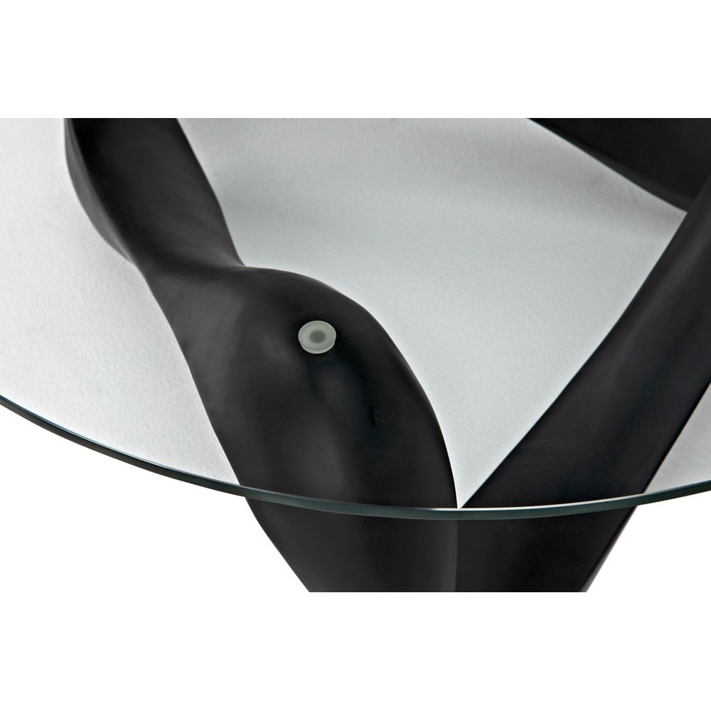 Orion Coffee Table, Black Resin Cement with Glass by NOIR